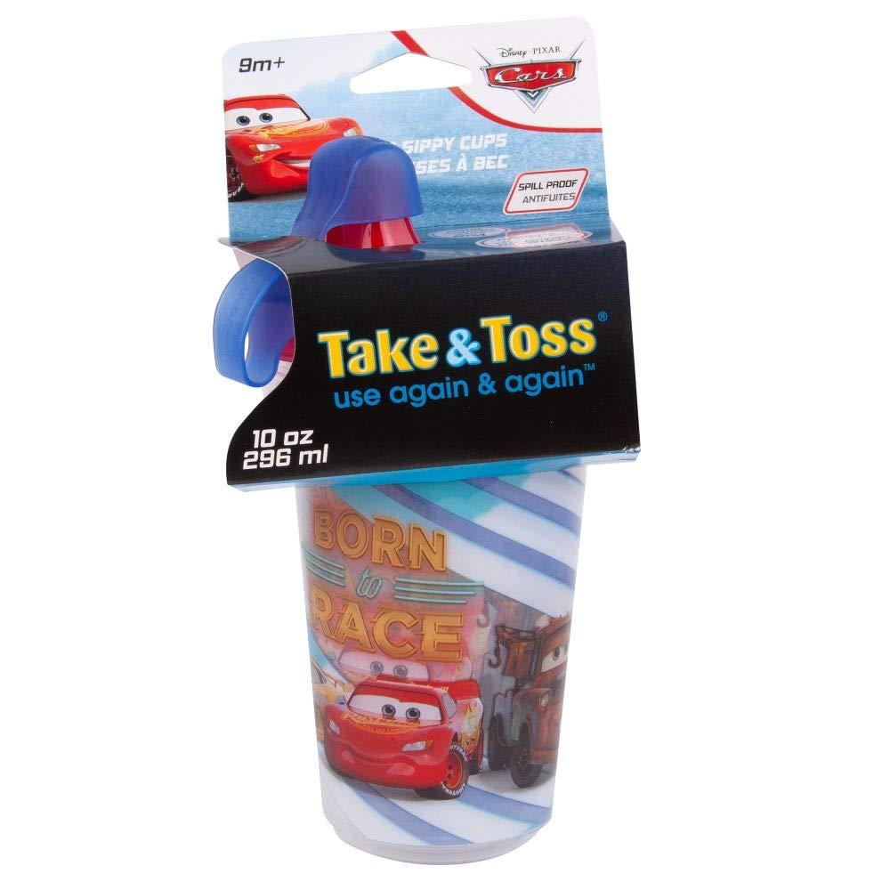  The First Years Plastic Disney Take & Toss Sippy, 10 Ounce, 3  Pack Cars : Baby