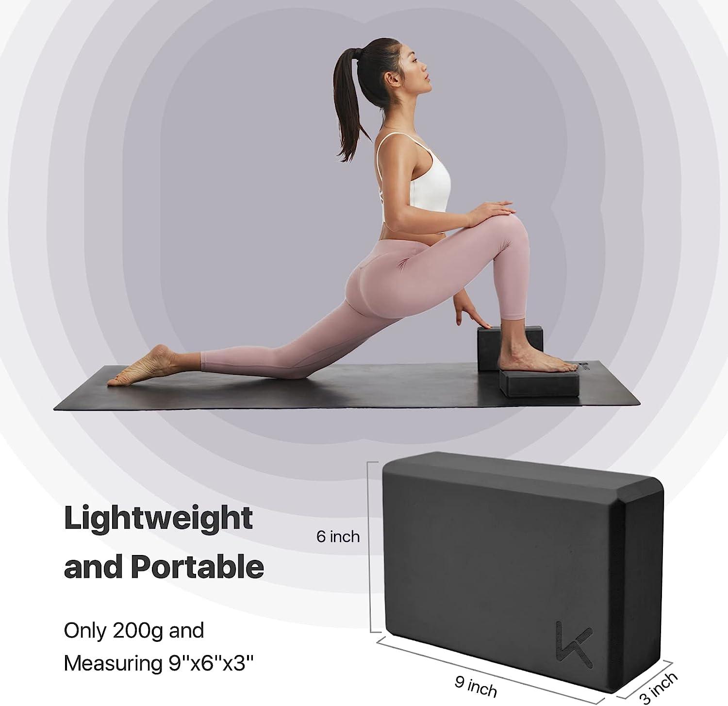 REEHUT Yoga Blocks,High Density EVA Foam Blocks to Support and Deepen  Poses, Improve Strength and Aid Balance and Flexibility - Lightweight, Odor  Resistant