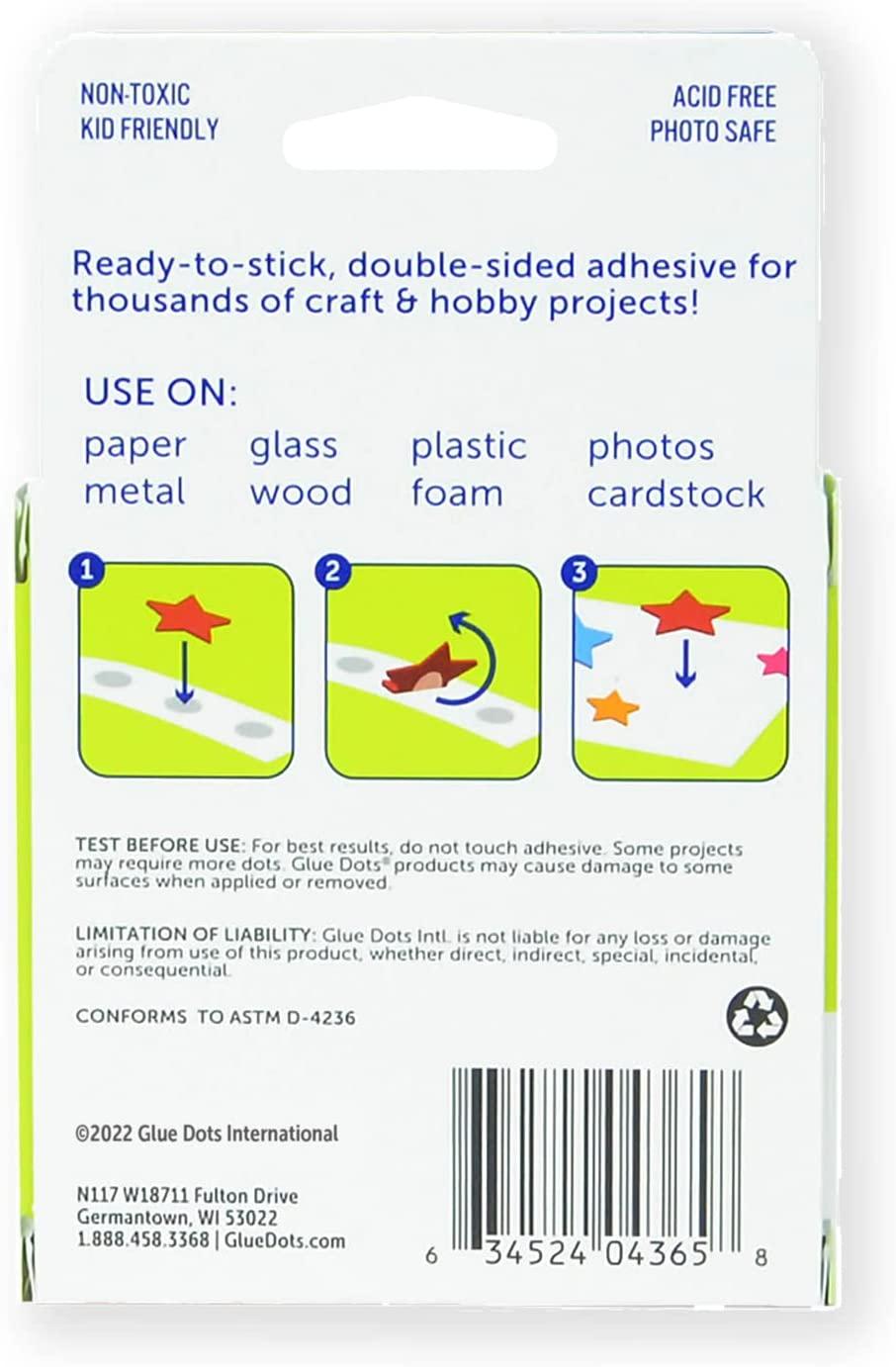 8 Pack: Glue Dots Removable Glue Squares Dot N' Go Dispenser, Size: 3/16, Clear