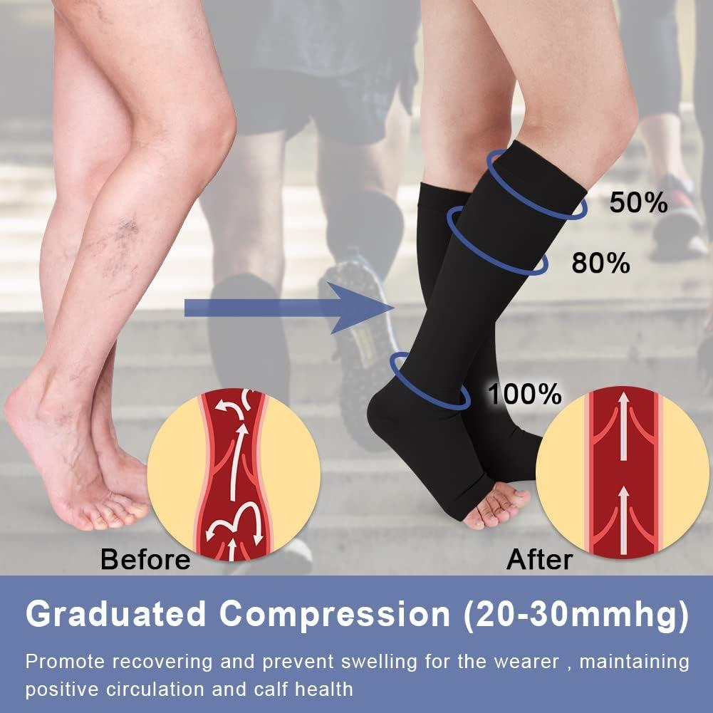 20-30 mmHg Compression Socks Men Women Best for Varicose Veins Edema  Swelling 