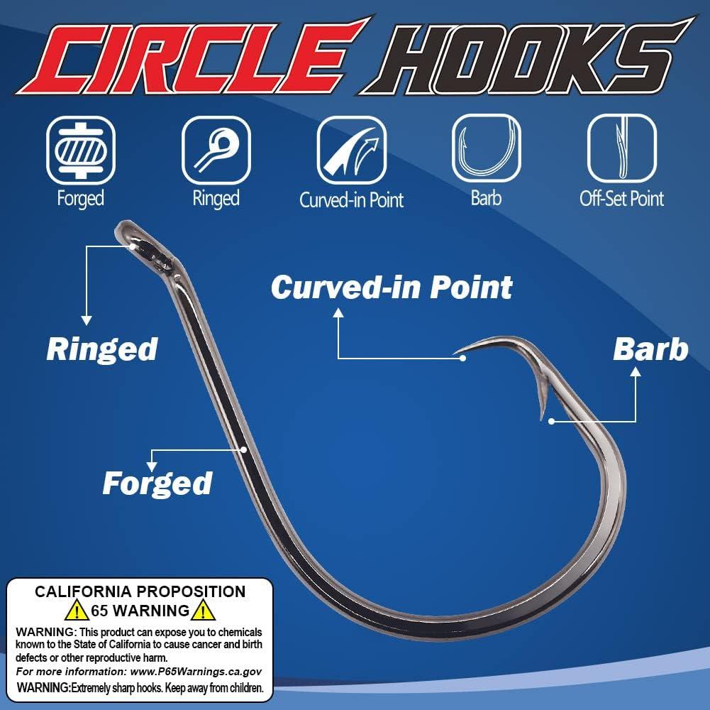 Circle-Hooks-Fishing-Equipment-Octopus-Hooks-Saltwater-50 Pack 1/0 9/0 7/0  50-Pack