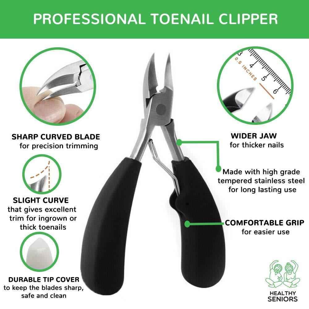 Healthy Seniors Complete Nail and Toenail Clipper Set - Designed for Thick Nails Perfect for Diabetics or People Suffering from