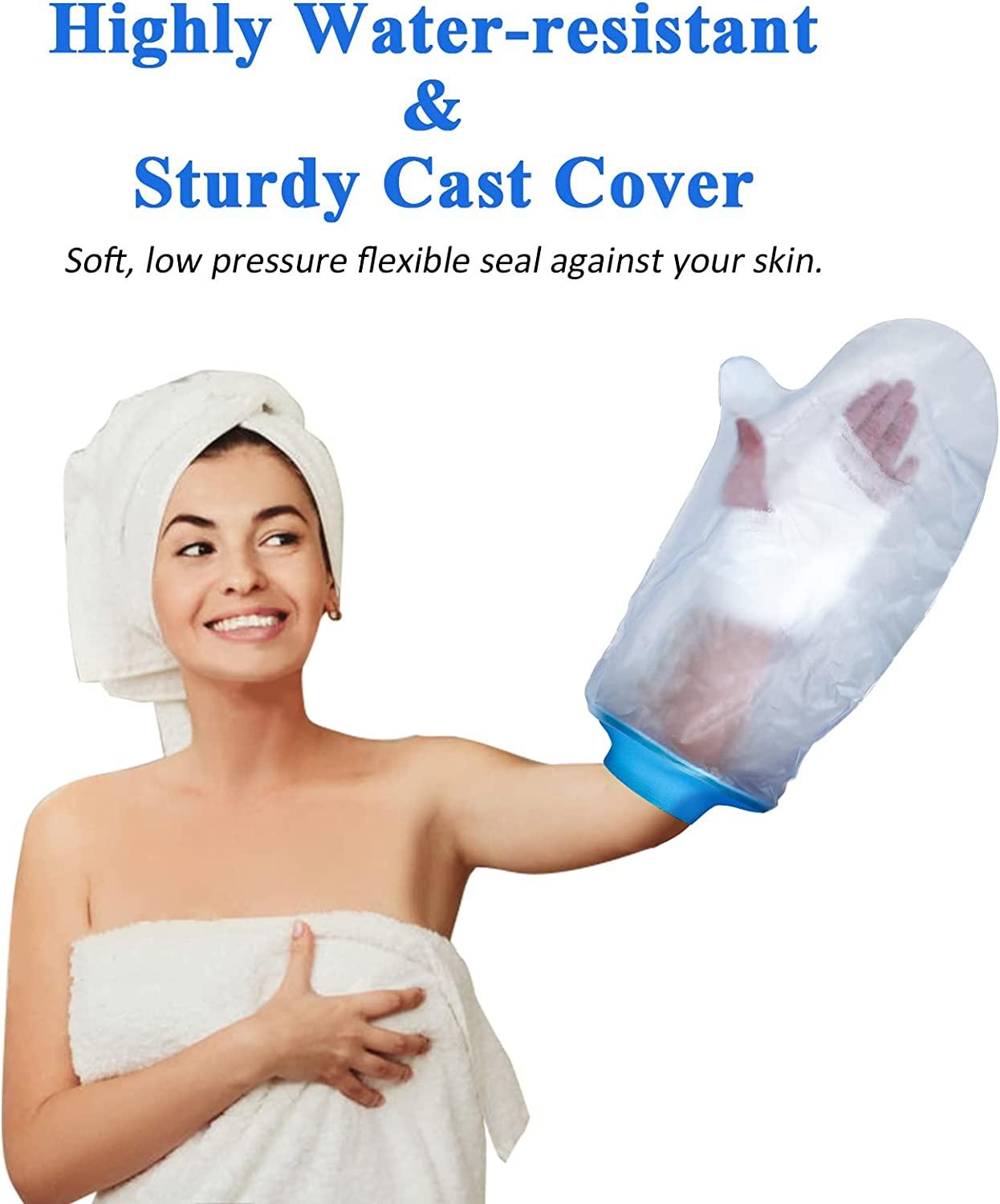 Weciygg Waterproof Adult Hand Cast Cover for Shower, Bath - Reusable Cast  and Bandage Protector - Watertight Protection for Broken Hand & Wrist Blue  Hand