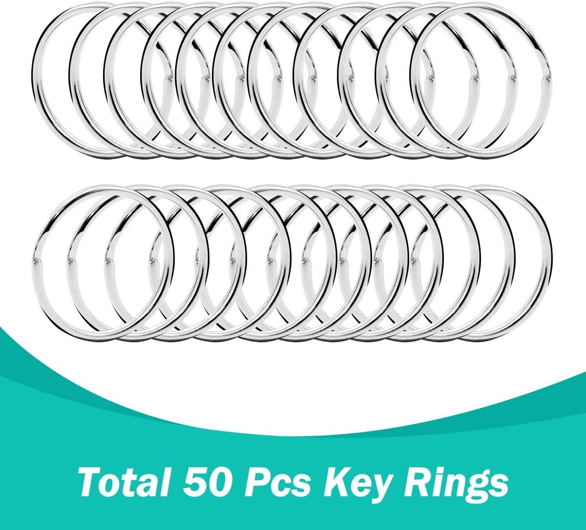 Segauin 100-Piece Premium Swivel Snap Hooks with Key Rings,Metal Lanyard  Keychain Hooks Lobster Clasps for Key Jewelry DIY Crafts 1.25inches/32mm(50  Pcs Lanyard Snap Hooks+50 Pcs Key Rings) 1.25inches/32mm Silver