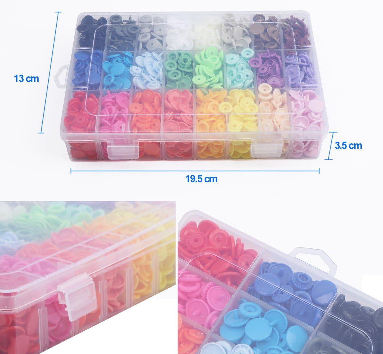 GCP Products 720 Sets 36 Color Kam Snaps Buttons With Storage