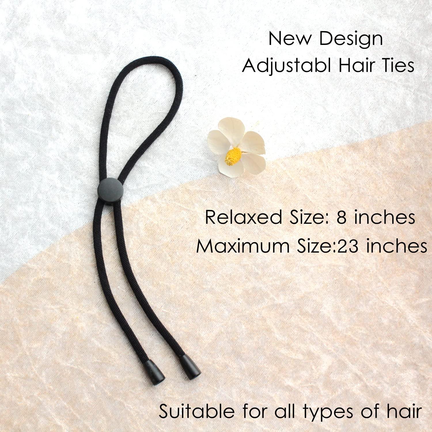 LIFEFUN 5PCS New Adjustable Hair Ties Long Headband for Natrual Hair,Thick  Hair,Kinky & Curly Hair Afro Puff Pnoytail Hair Holder for Womens Tiktok