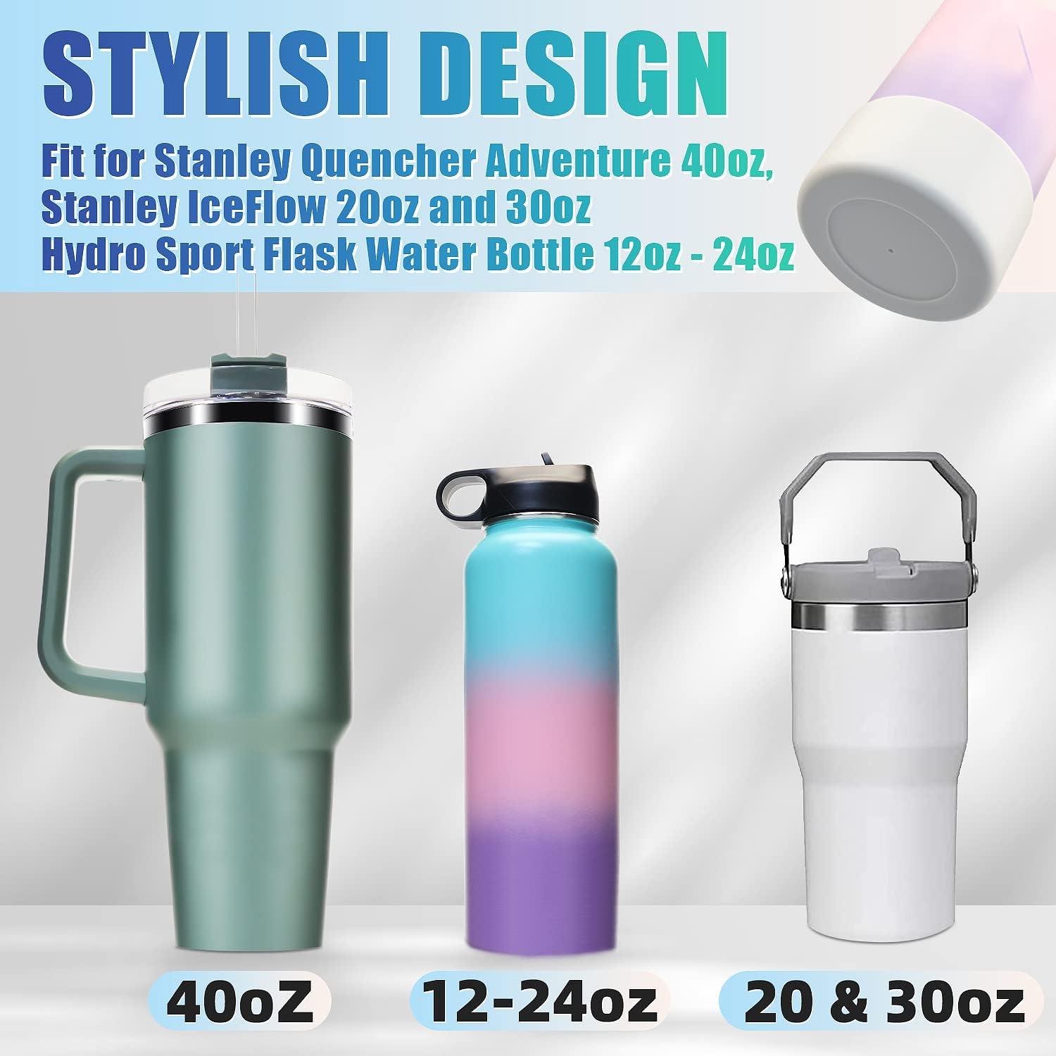 2Pcs Protective Silicone Boot For Stanley Quencher Tumbler 30 oz 40 oz &  IceFlow 20oz 30oz & Hydro Flask Water Bottle 12-24oz & Simple Modern 40 oz