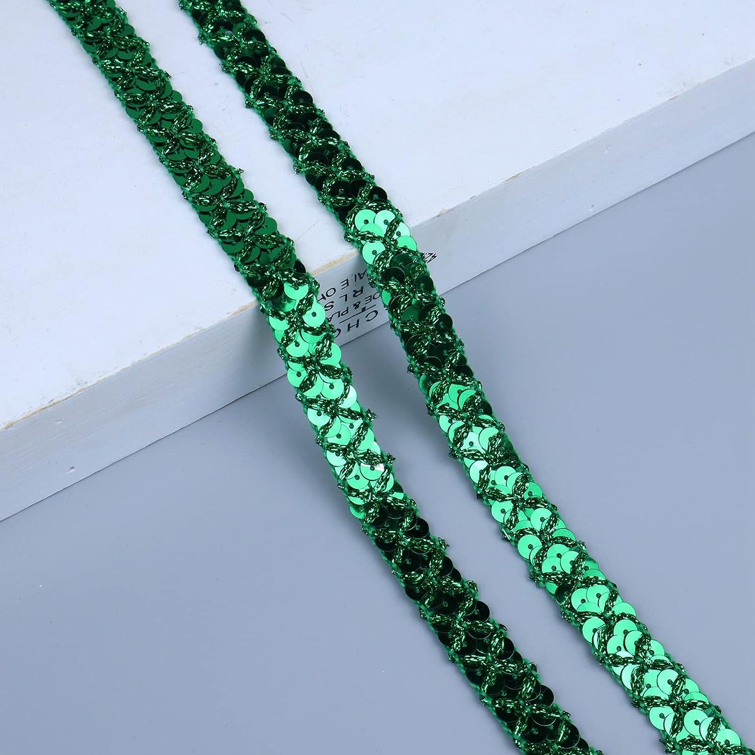 ZNZAKKA Red Sequin Ribbon Trim Metallic Sequin Braid Trim Flat Glitter  Ribbon for Sewing, 10 Yards