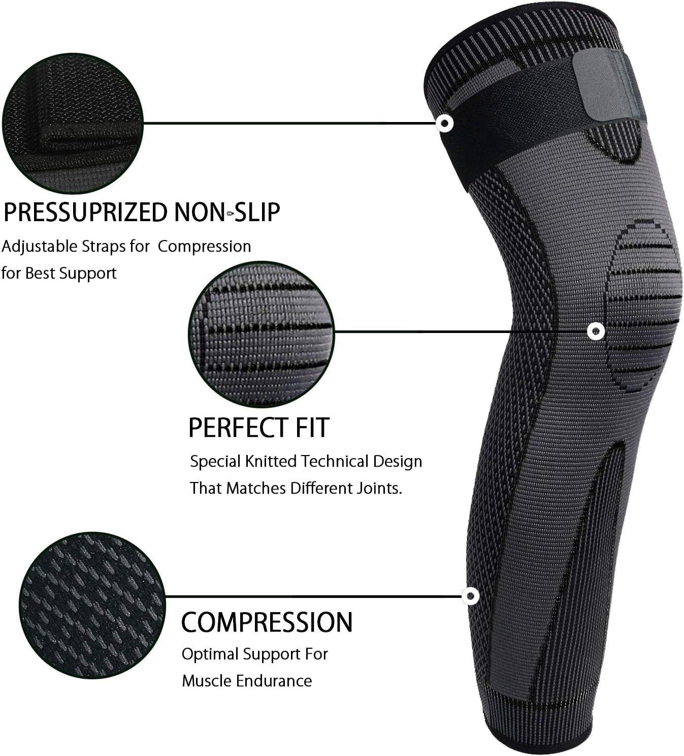 Full Leg Sleeves Long Compression Leg Sleeve Knee Sleeves Protect Leg, for  Basketball, Reduce Varicose Veins and Swelling of Legs 