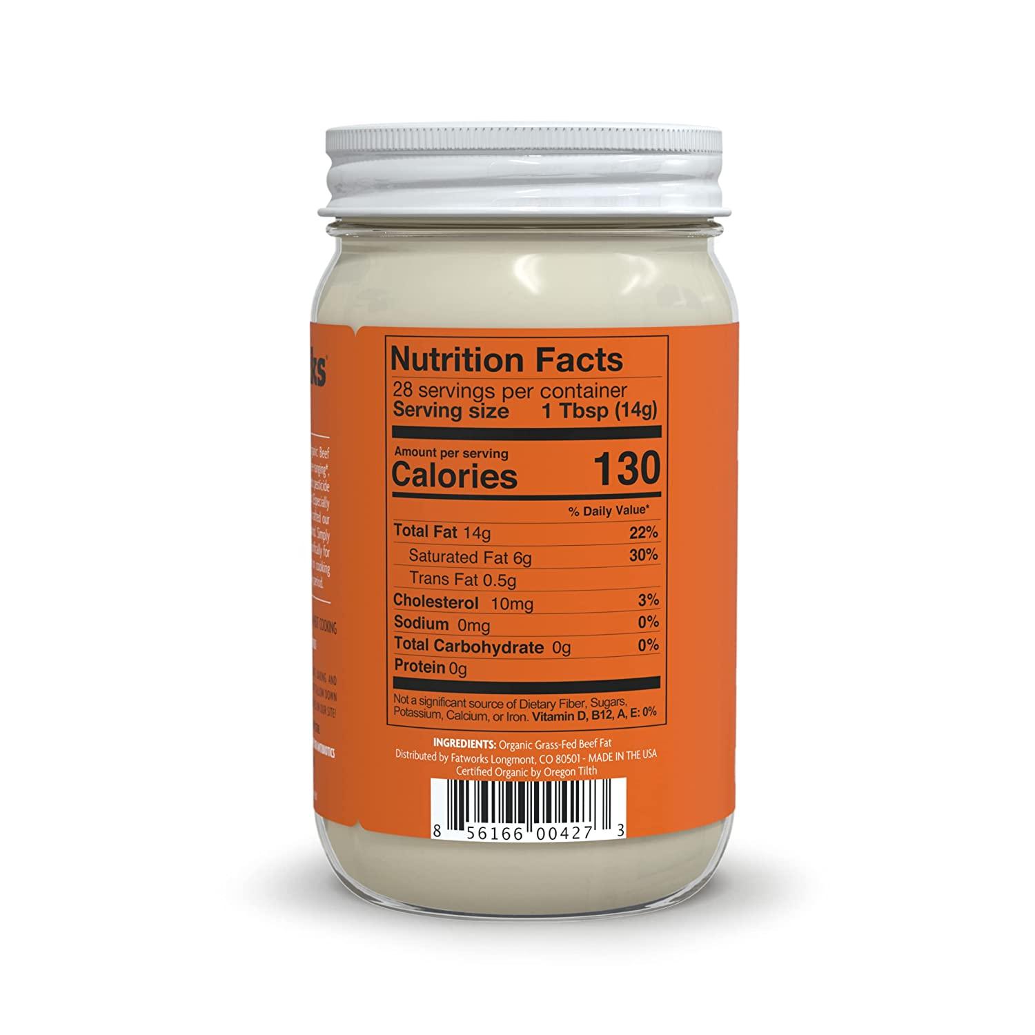 Fatworks Organic Grass Fed Beef Tallow Certified Organic Non Gmo Pasture Raised Beef Tallow 