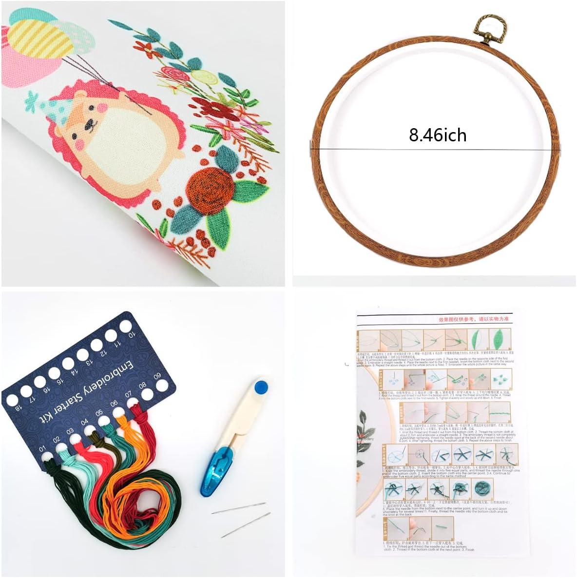 Maydear Stamped Embroidery Kit for Beginners with Pattern Cross Stitch kit Embroidery  Starter Kit Including Embroidery Hoop Color Threads and Embroidery Scissors  - Herborist4