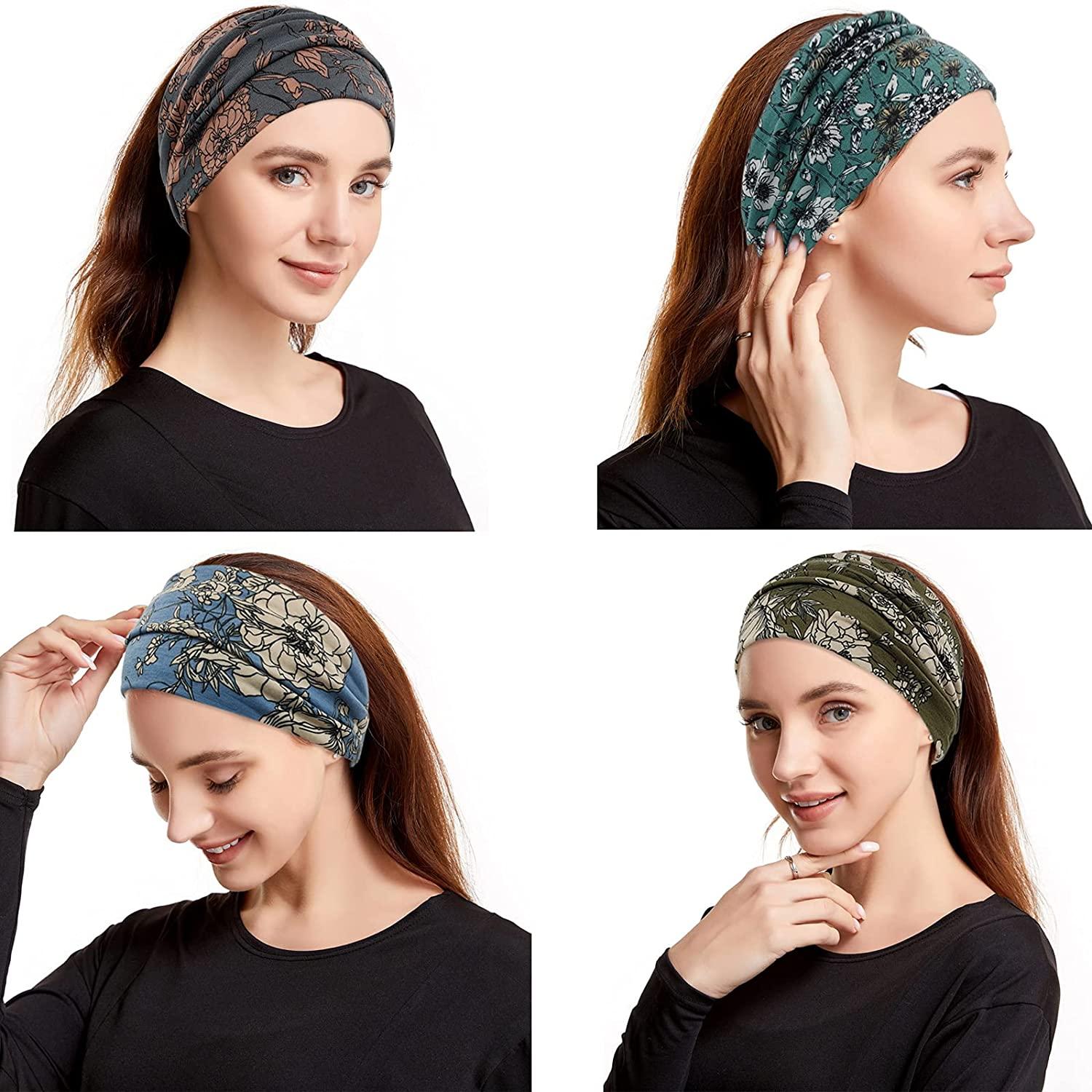  YONUF Boho Headbands For Women Fashion Wide Headband