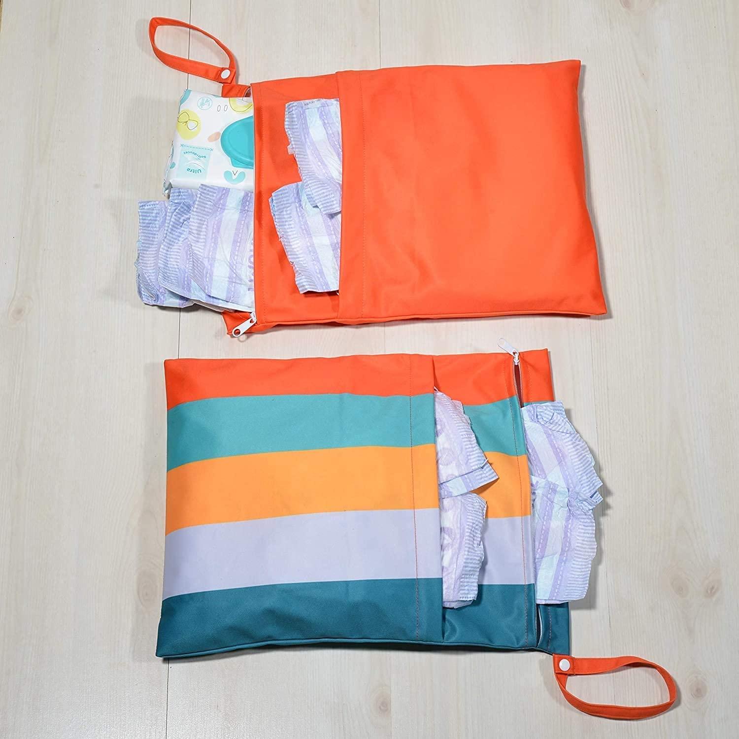Worallymy Baby Waterproof Nappy Bag Baby Dual Zipper Reusable