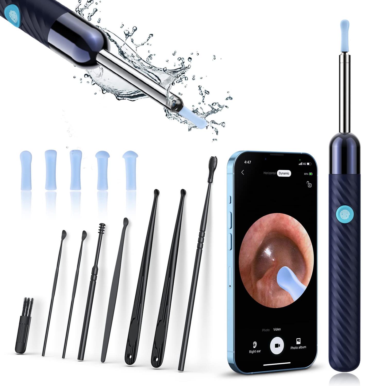 Ear Wax Removal Tool with 8 Pcs Ear Cleaner with Camera Light Ear