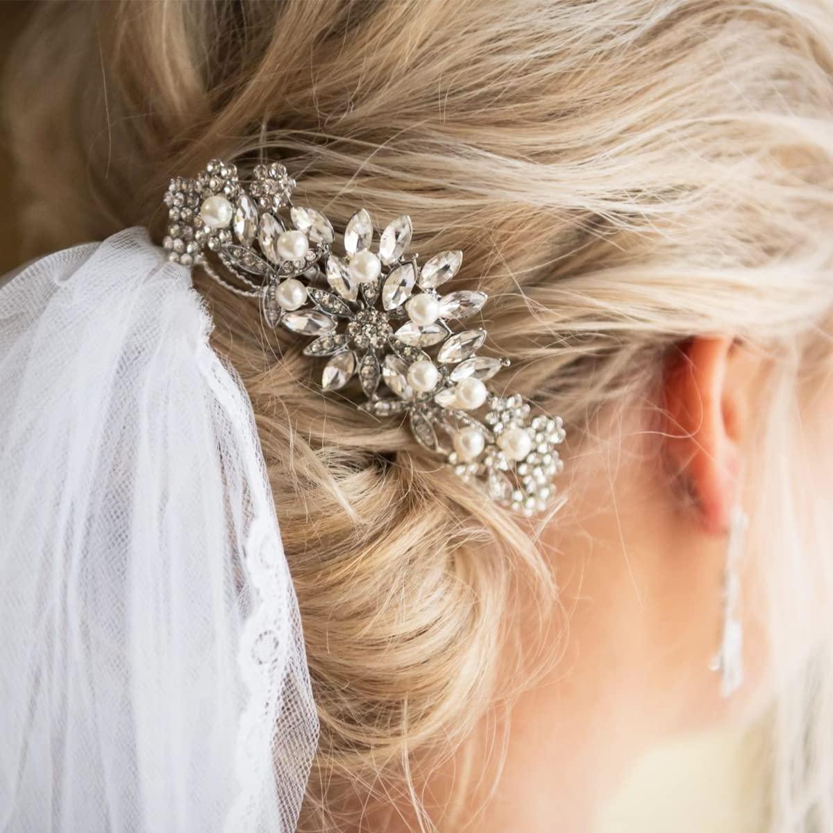 Hapibuy Crystal Wedding Jewelry Set Necklace Earring Set For Women