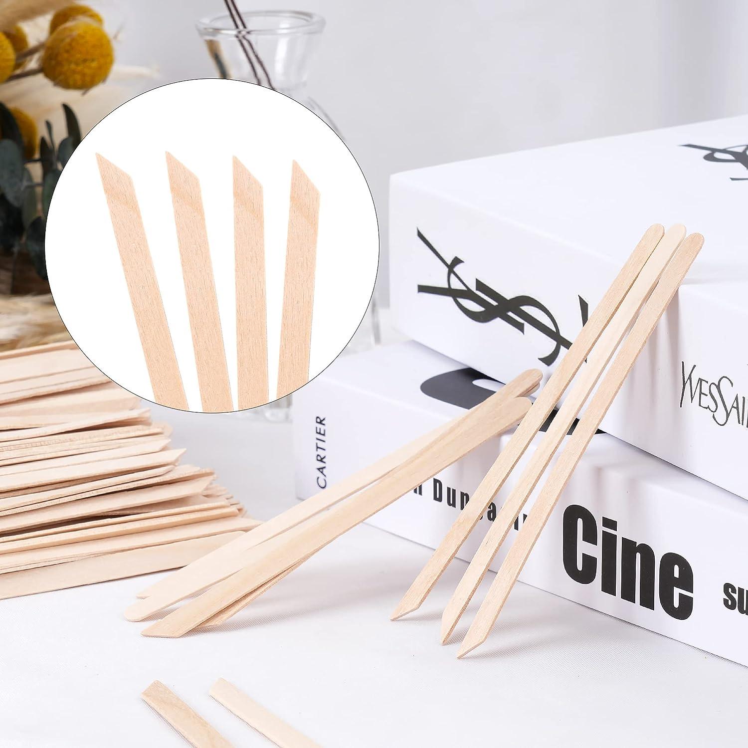 JANYUN 200 Pcs Eyebrow Wax Sticks Wax Applicator, Wood Wax Spatulas for  Face and Small Hair Removal Sticks (Without Handle)