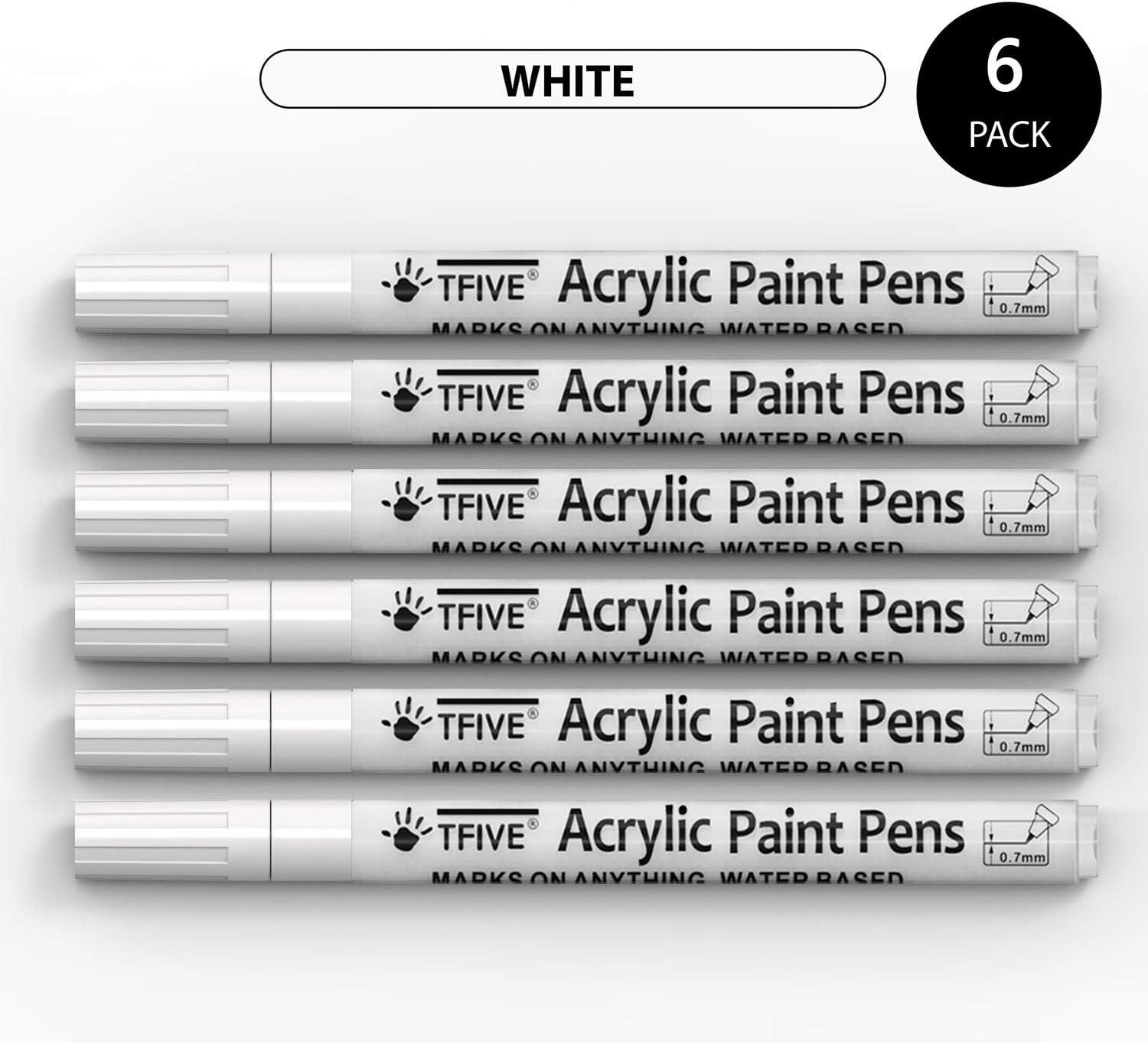 Mr. Pen- White Paint Pen, 6 Pack, Acrylic White Permanent Marker