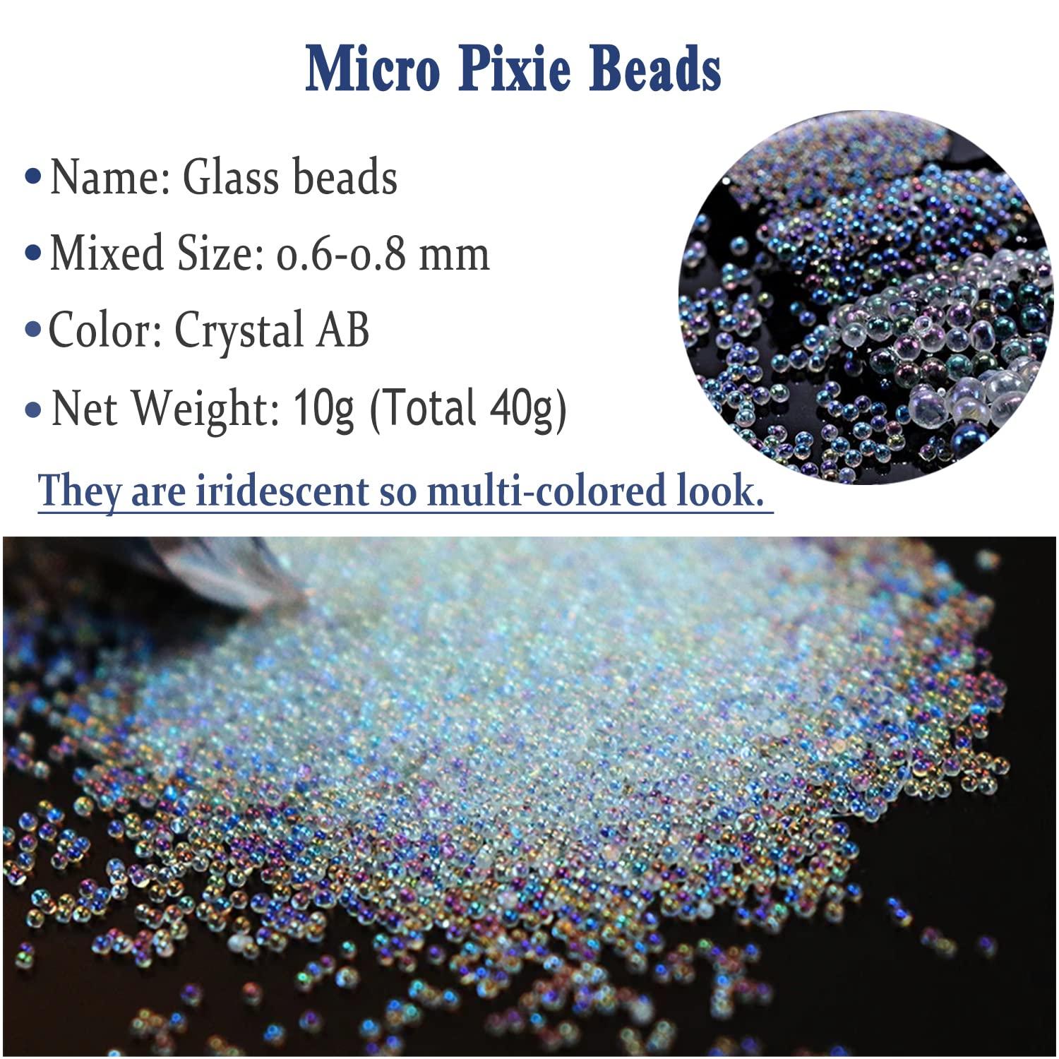 1 Box Micro Beads Caviar AB Crystal 3D Nail Art Gems Tiny Rhinestones  Decoration
