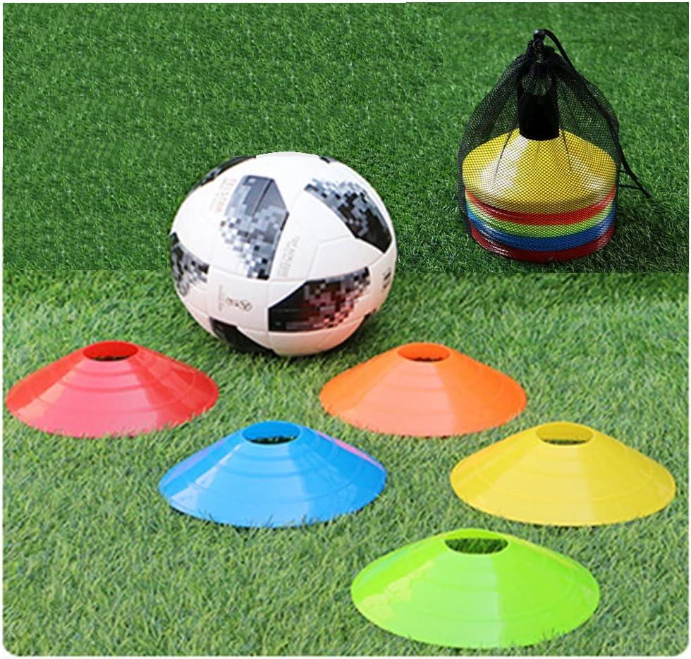 YOQXHY Soccer Cones (50 Pcs) Disc Cone Agility Training Sports Cone Plastic  with Carry Bag & Holder for Kids Football Basketball Drills Field Markers
