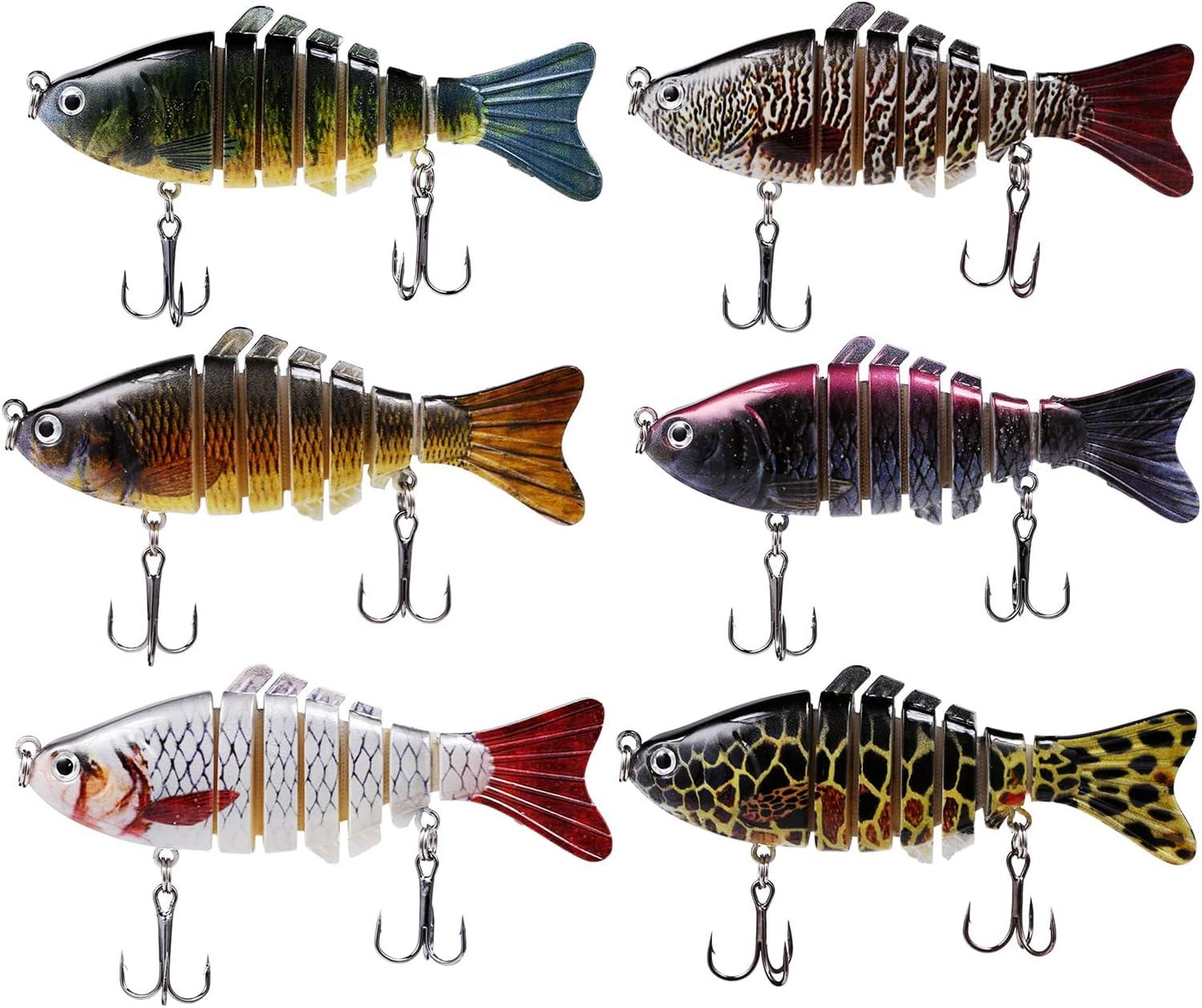 Bass Fishing Lure Topwater Bass Lures Fishing Lures Multi Jointed Swimbait  Lifelike Hard Bait Trout Perch Pack of 3 