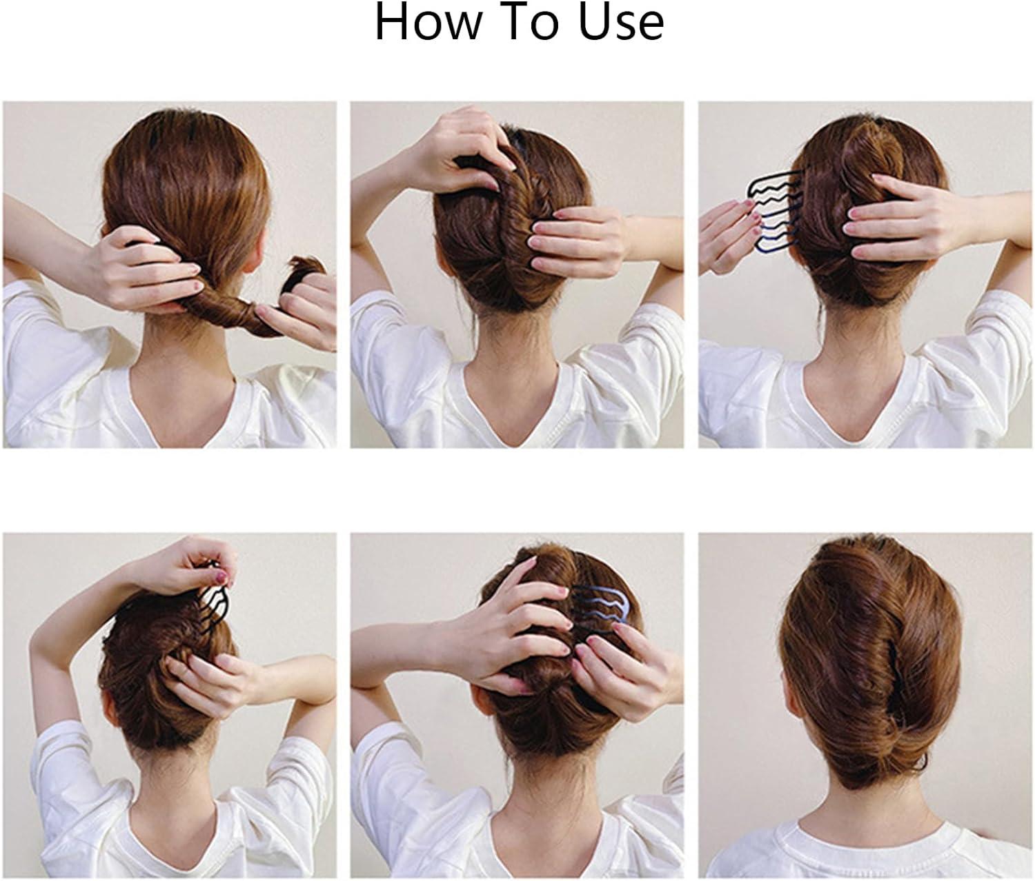 Four Seasons Fashion Magic Hair Comb For Women Ponytail Bun Holder Hair-style  DIY Hair Clips Beaded Claw Disc Accessories Tools