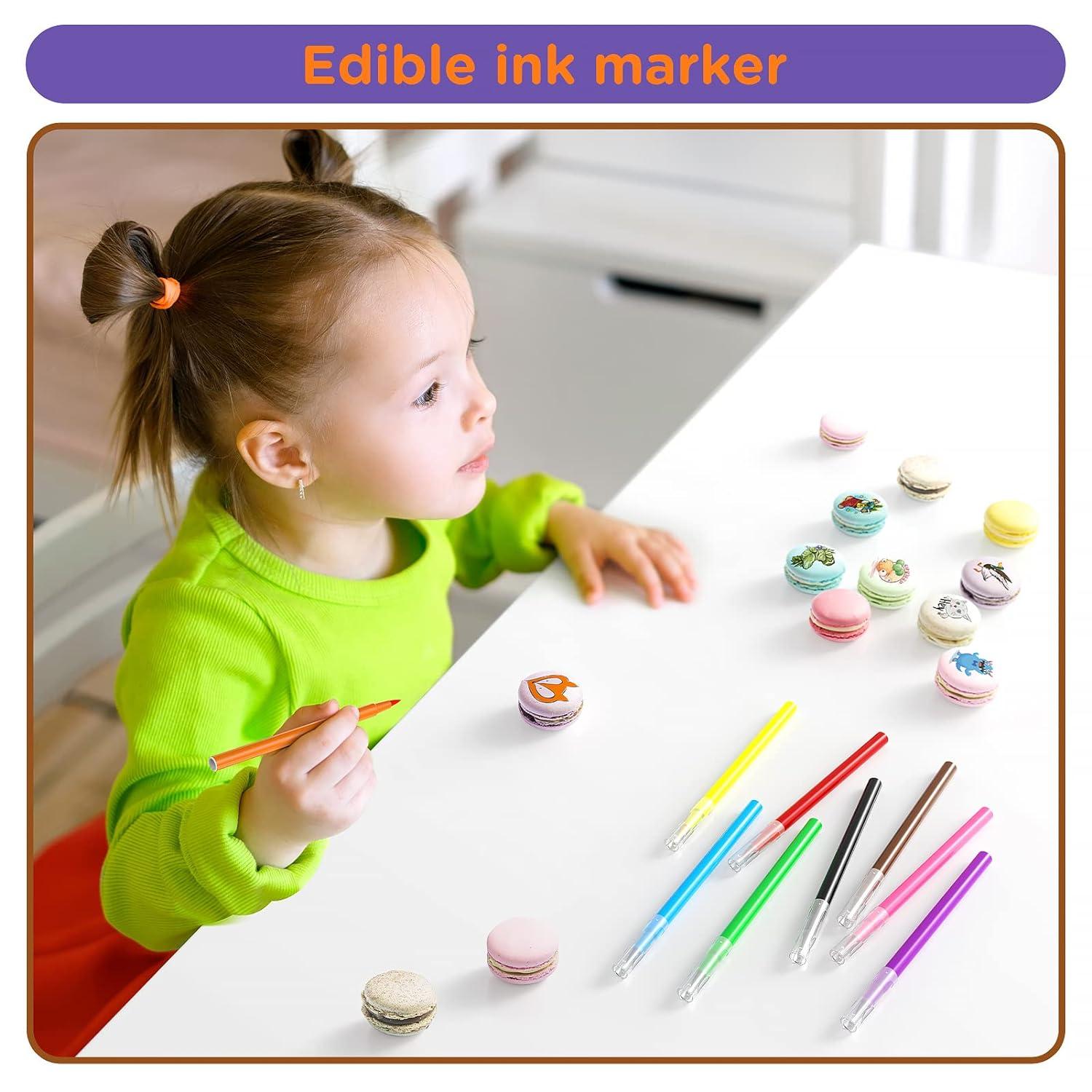 Edible Markers for Cookies Food Coloring Marker Pens 9pcs ValueTalks Fine Tip Food Grade Food Gourmet Writers for DIY Decorating Fondant Cakes Easter