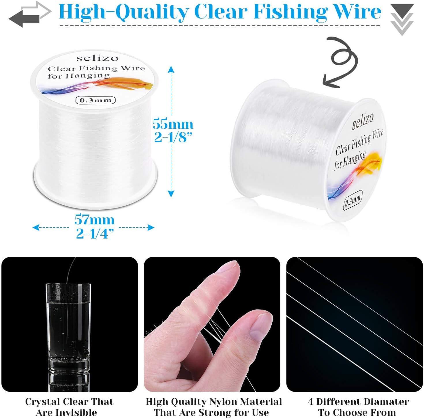 Fishing Wire, Selizo 3 Rolls Clear Fishing Line Jewelry String Invisible  Nylon Thread Cord for Hanging Decorations, Beading and Crafts (3 Sizes, 60  Yards per Roll) : : Home