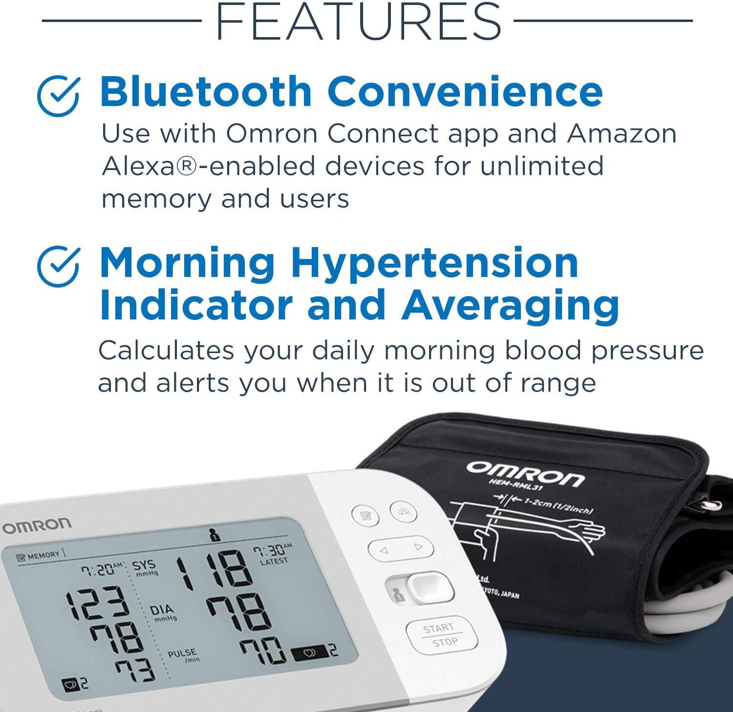OMRON Silver Blood Pressure Monitor, Upper Arm Cuff, Digital