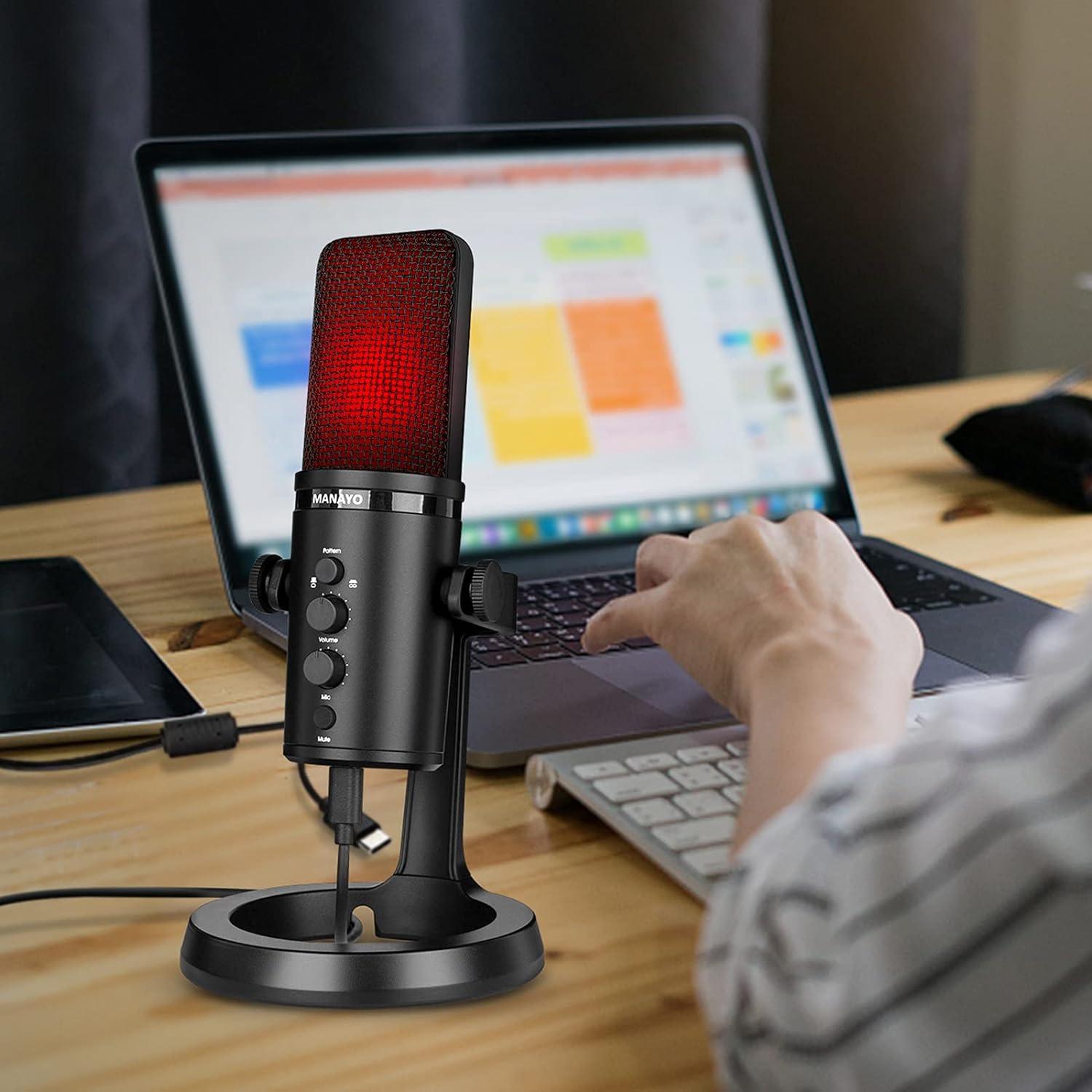 MANAYO USB Condenser Microphone for Recording podcasting Streaming