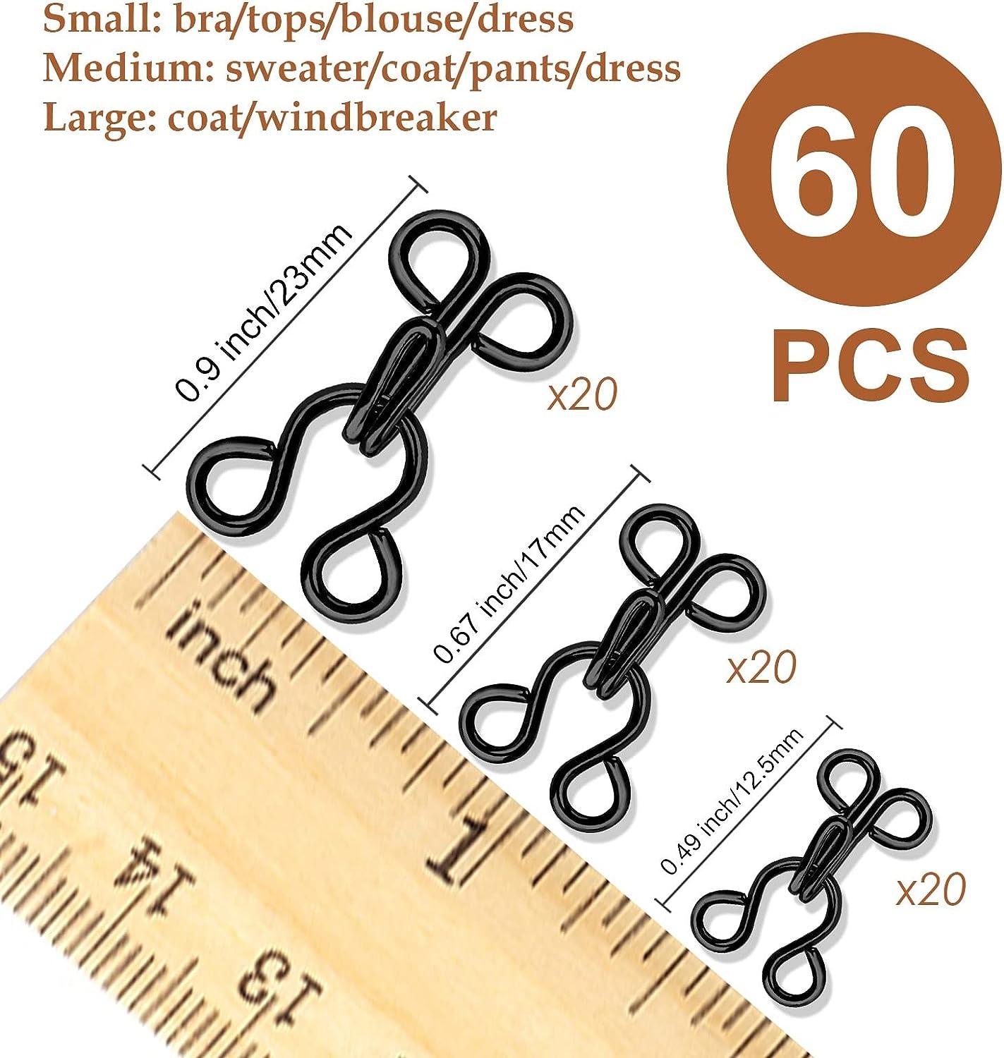 100 Set Metal Sewing Hook and Eye 3# Bra Hooks for Skirt Clothing Bra Hook  Replacement Trousers Skirt Dress Sewing Closure Hooks