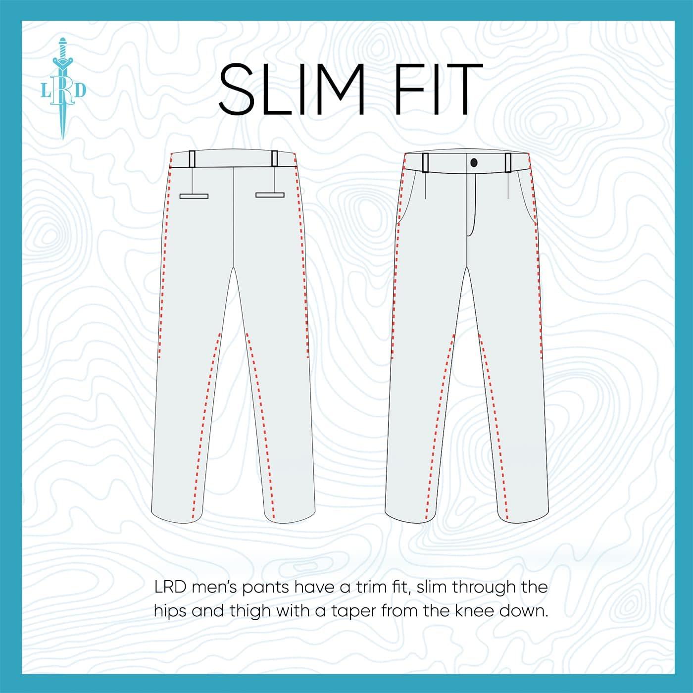 LRD Mens Stretch Golf Pants – Lightweight Performance Slim Fit Golf Pant for Men