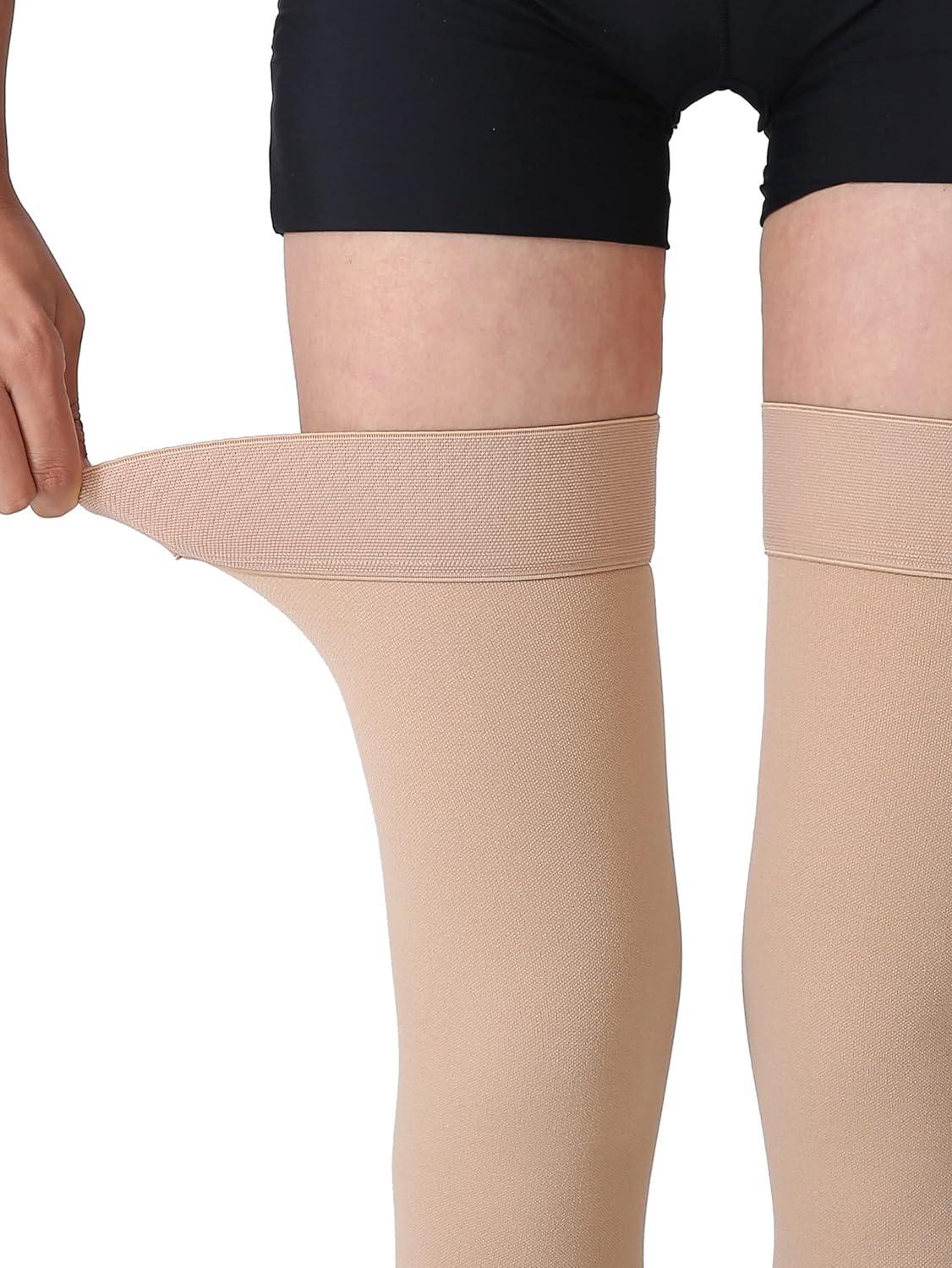 Thigh High Compression Stockings Closed Toe Pair Firm Support 20