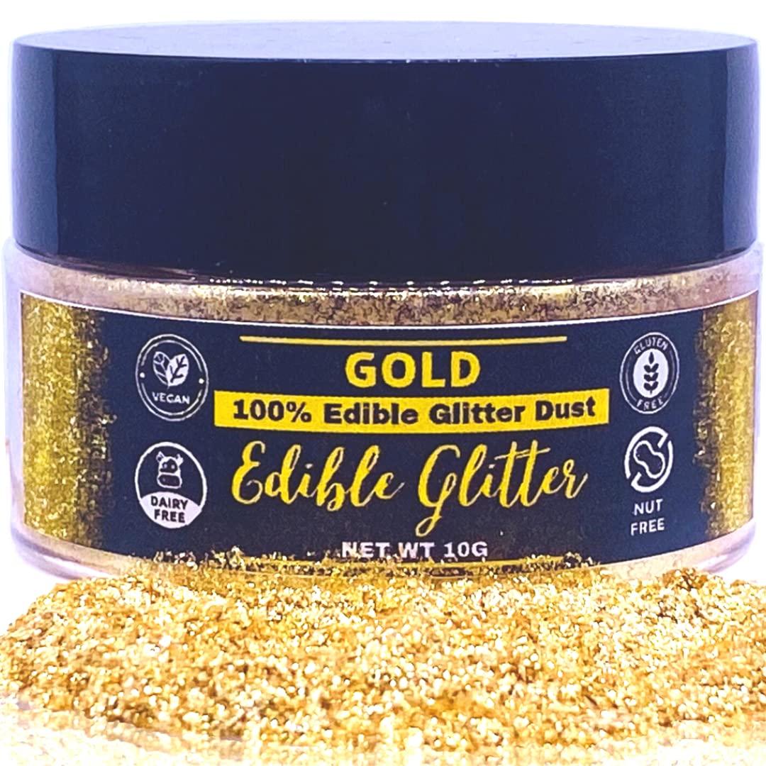 Edible Gold Glitter Metallic Hexagons VEGAN by Cake Craft Company