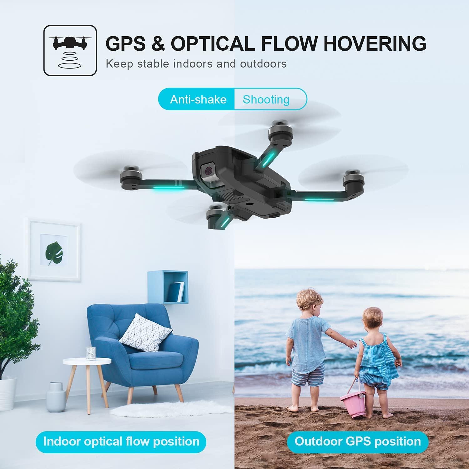 Holy Stone HS710 Drones with Camera for Adults 4K, GPS FPV Foldable 5G  Quadcopter for Beginners with Optical Flow Positioning, Auto Return Home,  Follow Me, Brushless Motor, Easy to Fly 