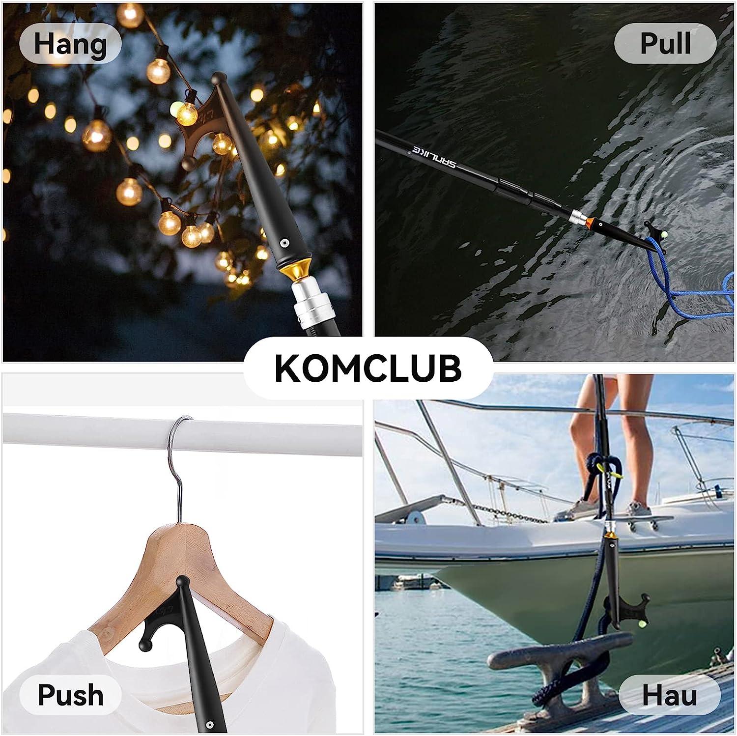 KOMCLUB Telescoping Boat Hooks for Docking 3 Stage Aluminum Push Poles  Lightweight Floating Luminous Bead Design Non-Slip Rubber Handle Durable  Boating Accessories Multi-Color Rust-Resistant Boat Gaff Black  Fiberglass-12FT