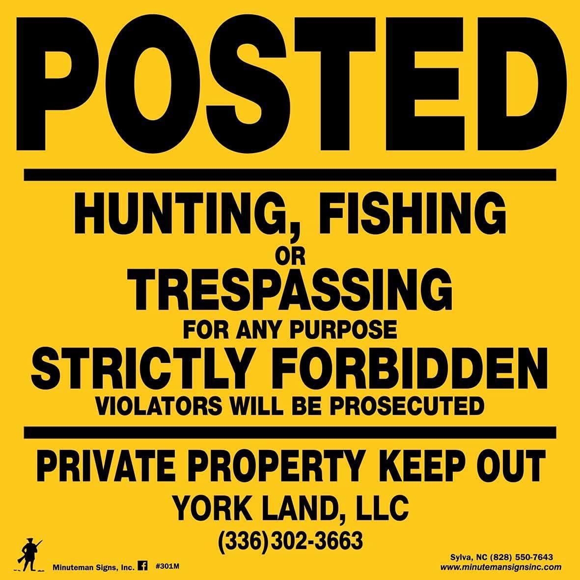 Posted private property orange no hunting,fishing, trapping or t Stock  Photo