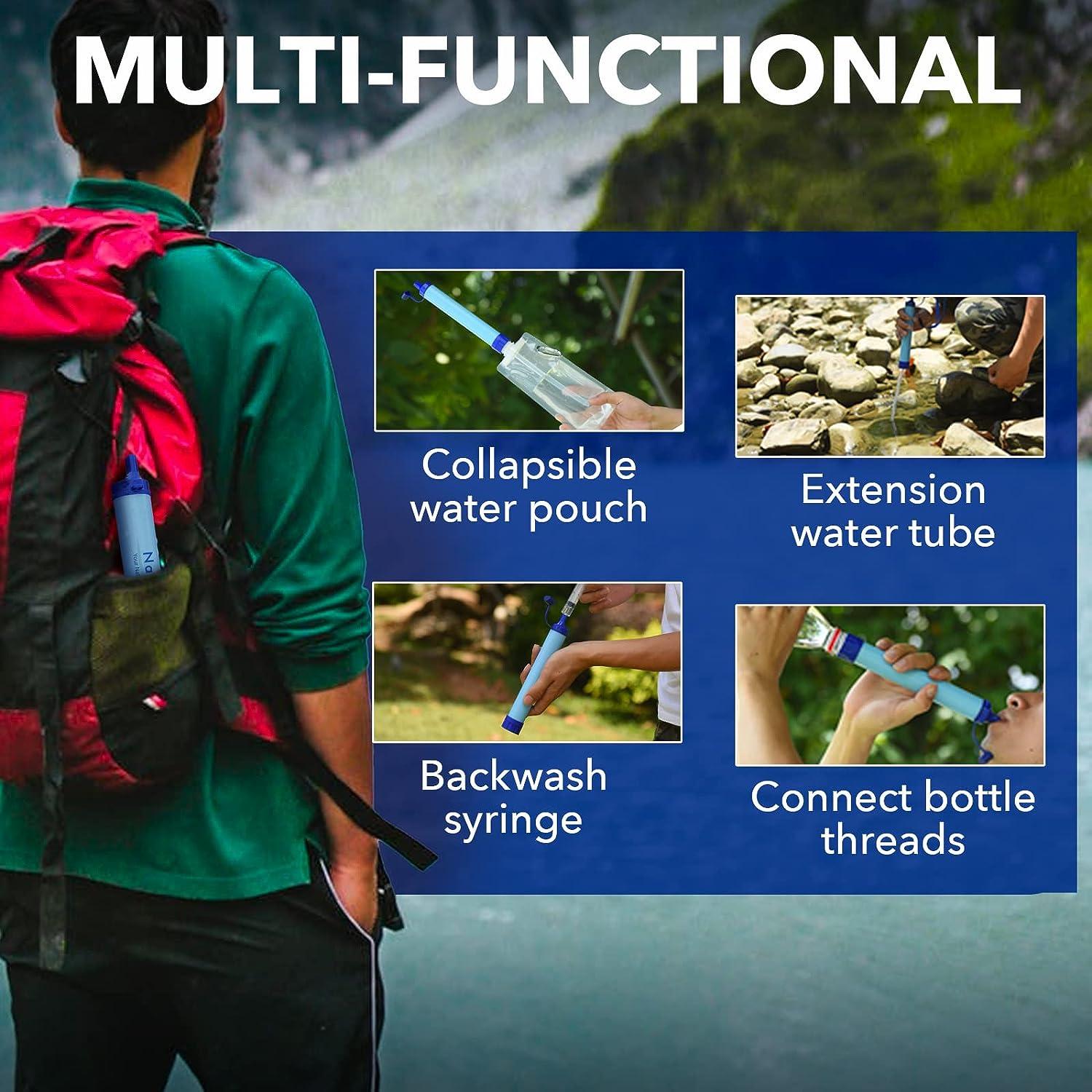 Personal Water Filter Straw Outdoor Portable Filtration Emergency