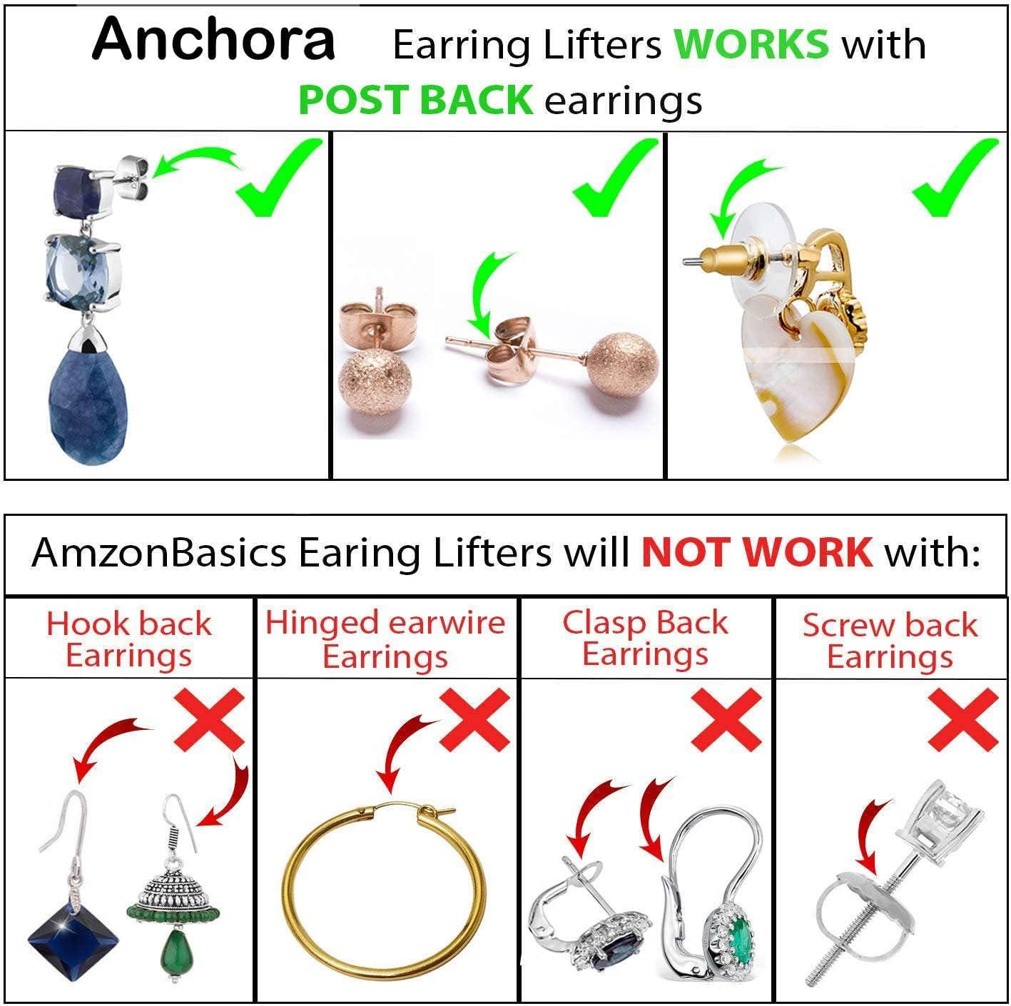 Anchora Original Magic Earring Backs for Droopy Ears