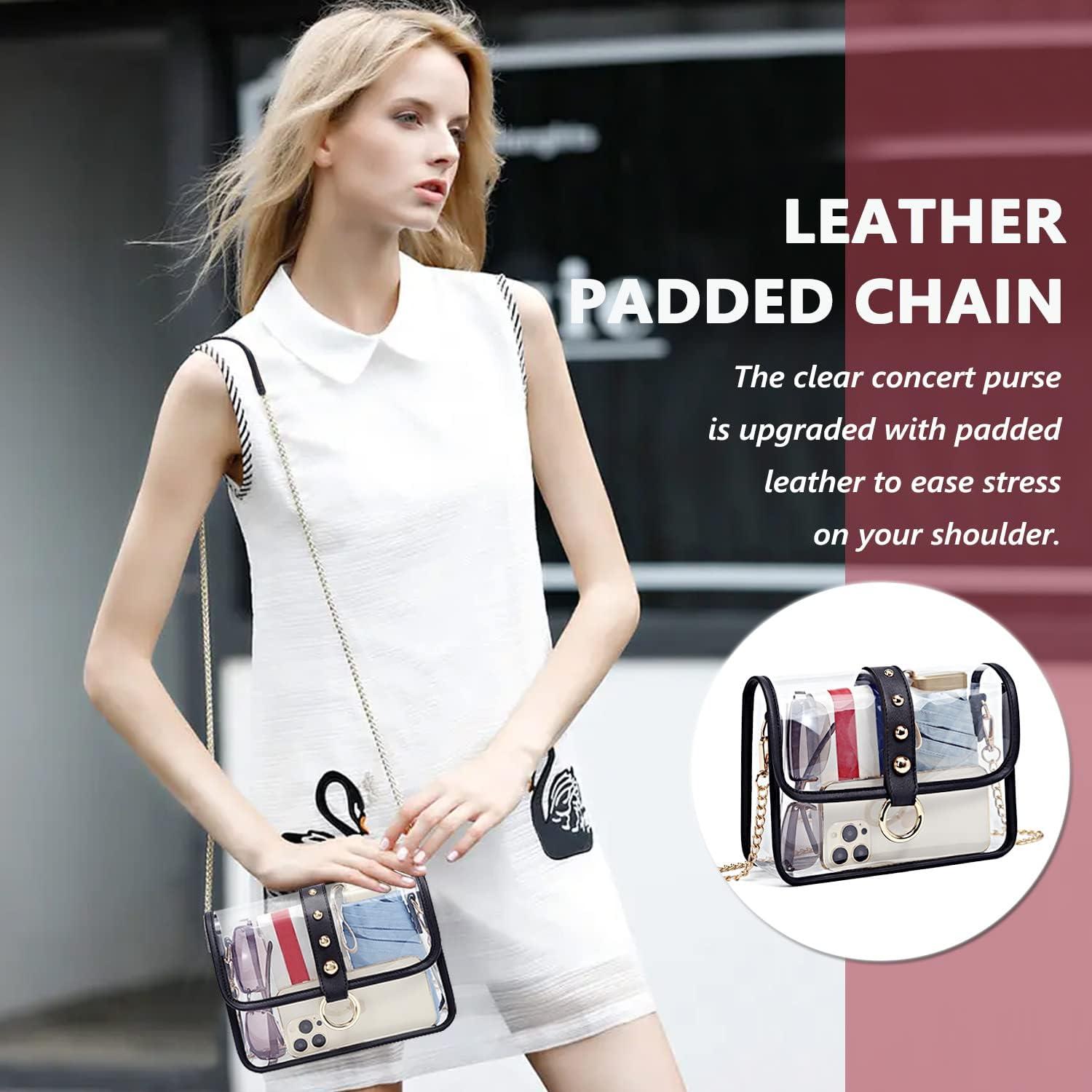 KUI WAN Clear Bag Stadium Approved, Clear Crossbody Bag Cute Clear