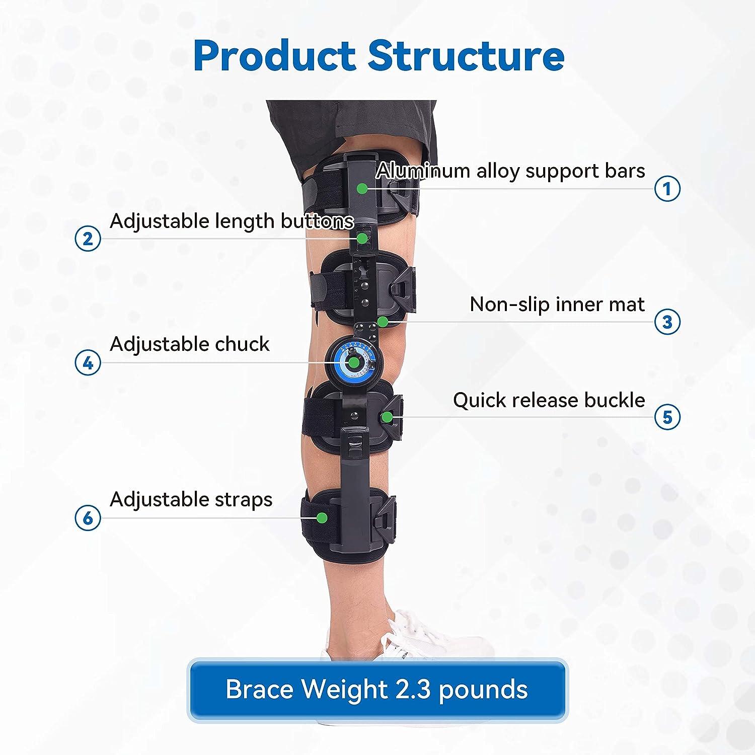 Orthomen Functional Knee Brace - for ACL/MCL/PCL/Meniscus/Ligament/Sports  Injuries, Adjustable Hinged ROM Orthopedic Knee Orthosis for Men 