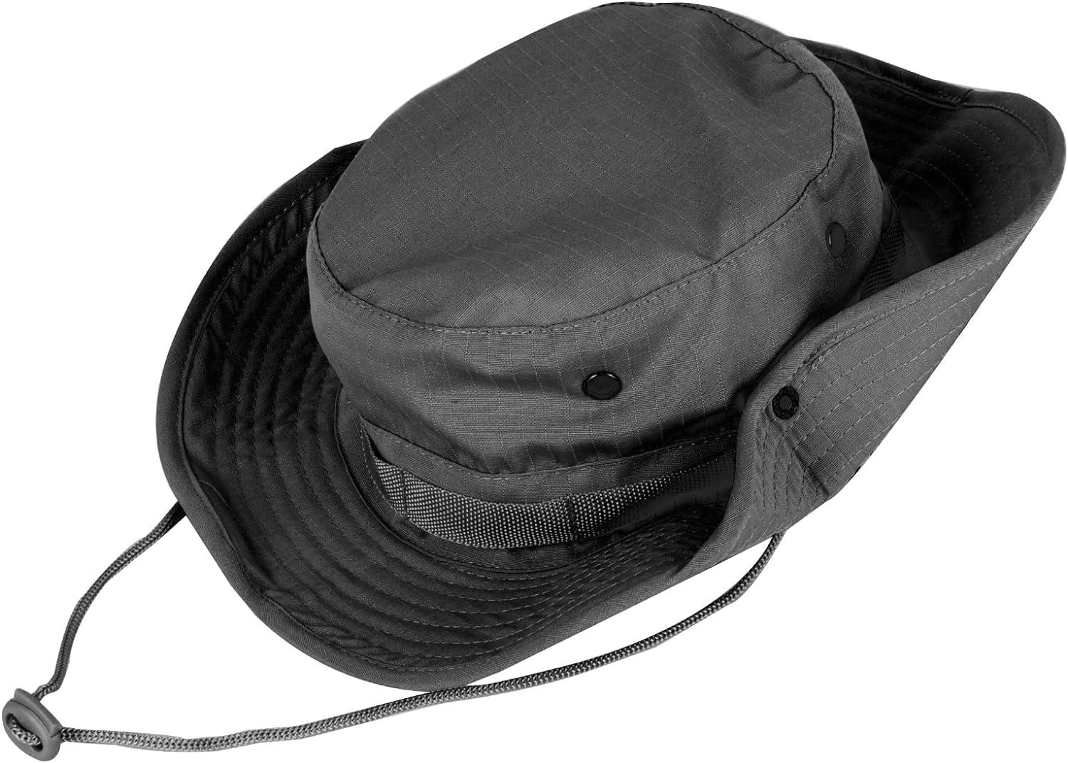 Sun Hats for Men Women Bucket Hat UPF 50+ Boonie Hat Foldable UV Protection  Hiking Beach Fishing Summer Safari 1pack-black