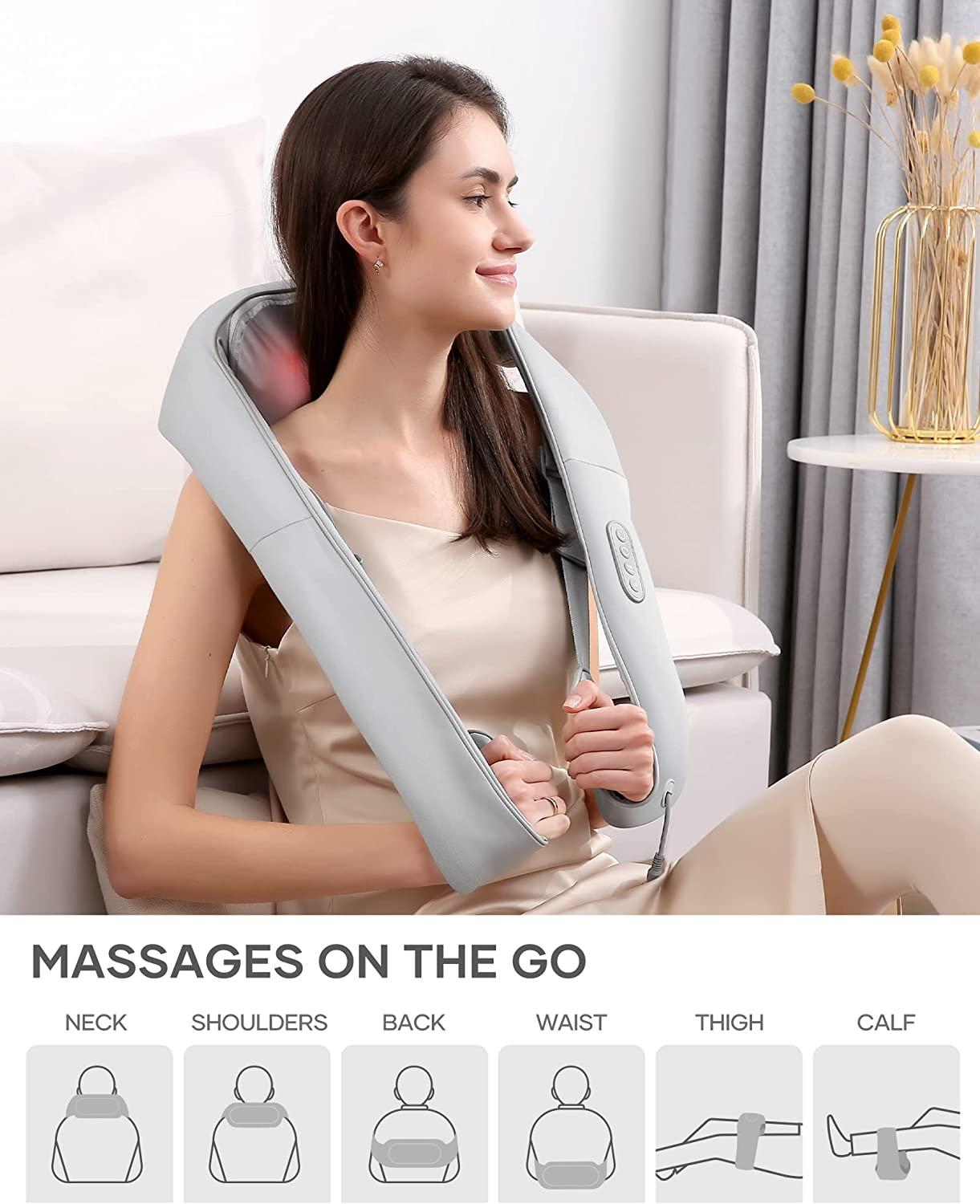 Naipo oCuddle Back and Neck Massager Adjustable Heat Straps Shoulder Massage