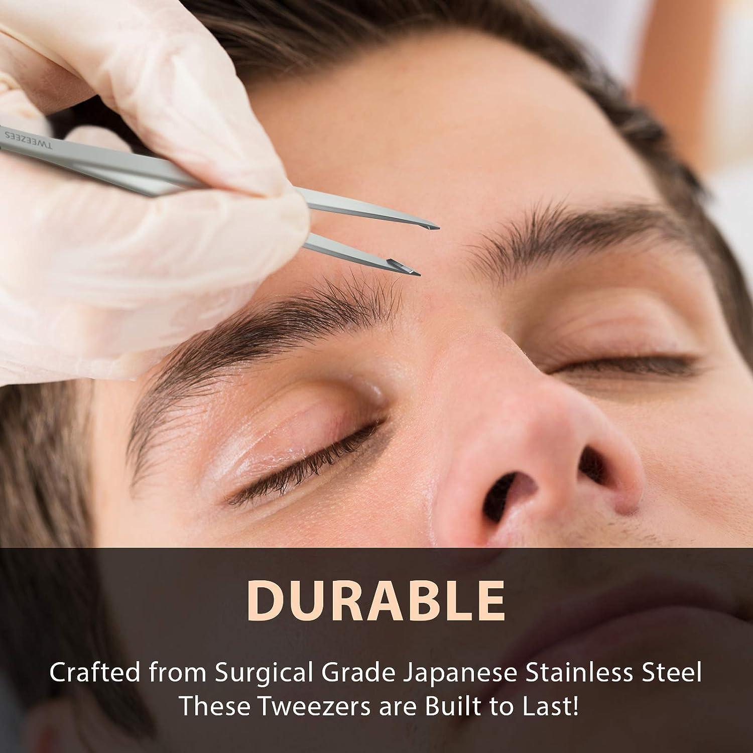 Professional-Grade Stainless Steel Eyebrow Tweezers