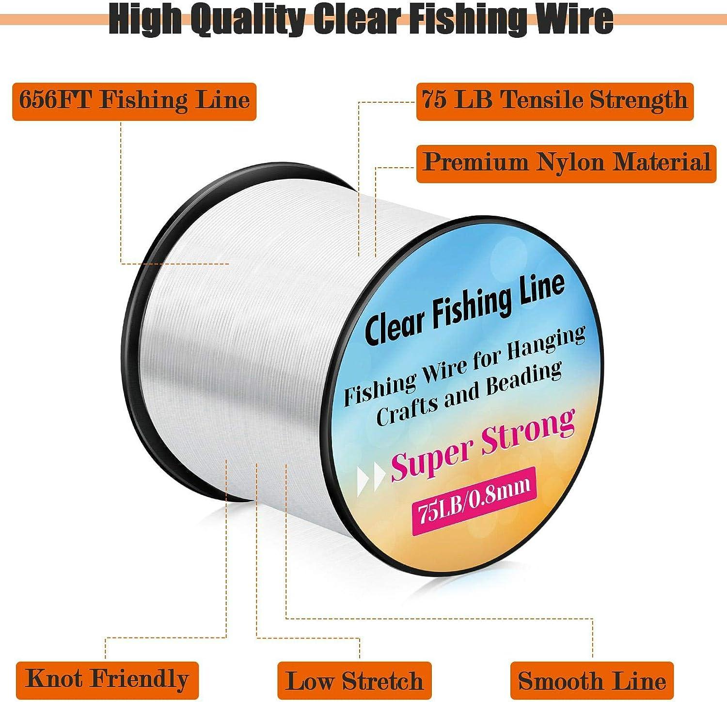 Clear Fishing Wire, Acejoz 656FT Fishing Line Clear