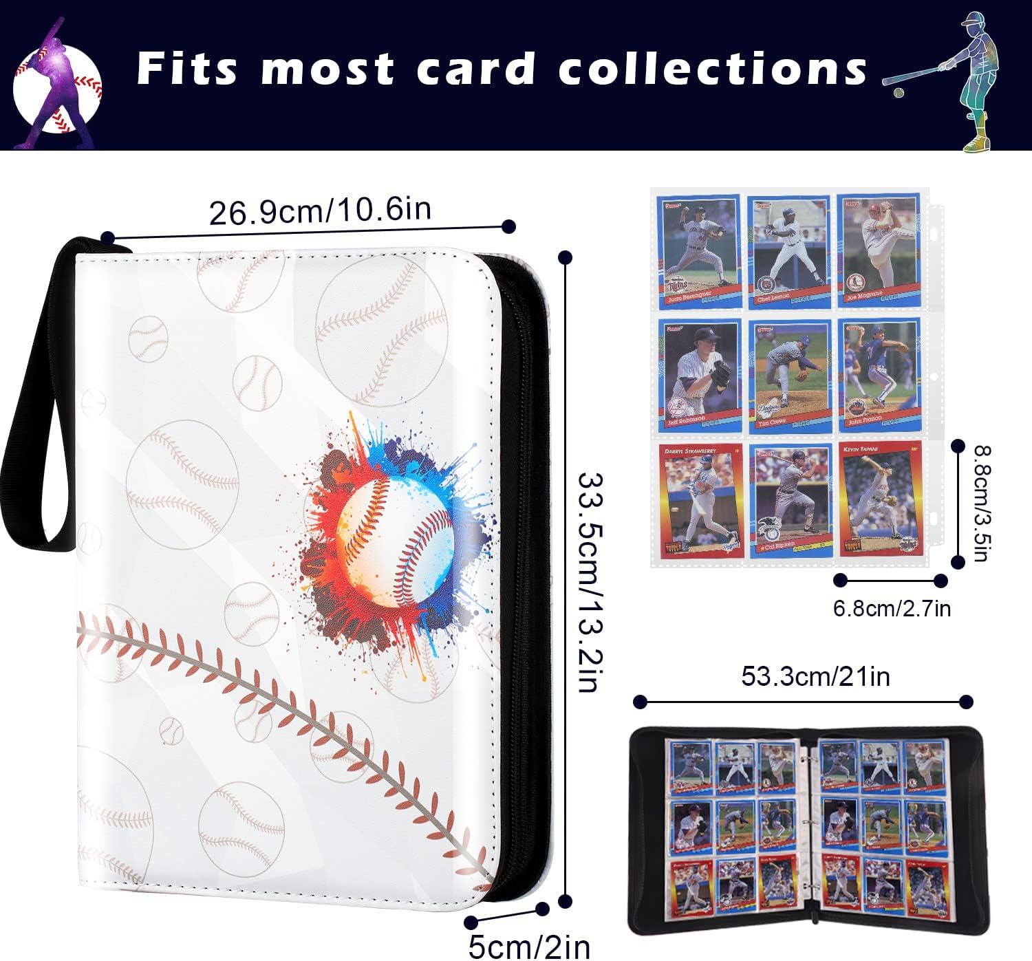 Trading Card Binder 9 Pockets - With 600pcs Card Sleeves Holder, Baseball  Binder Holds Up To 540 Cards, Fits