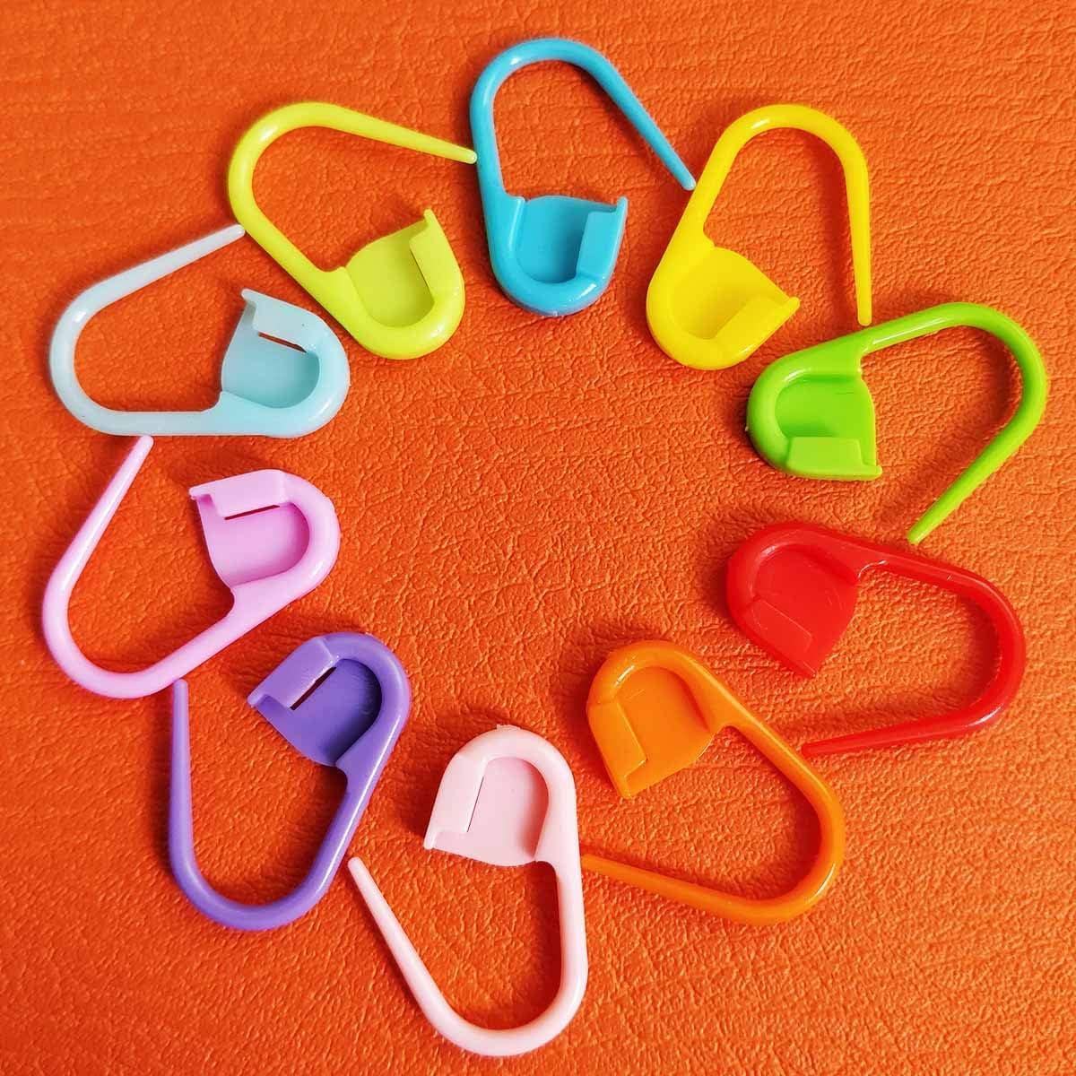 Filan 100 Pieces Locking Stitch Markers Assorted Color Knitting Stitch Counter Crochet Stitch Needle Clip Plastic Safety Pin