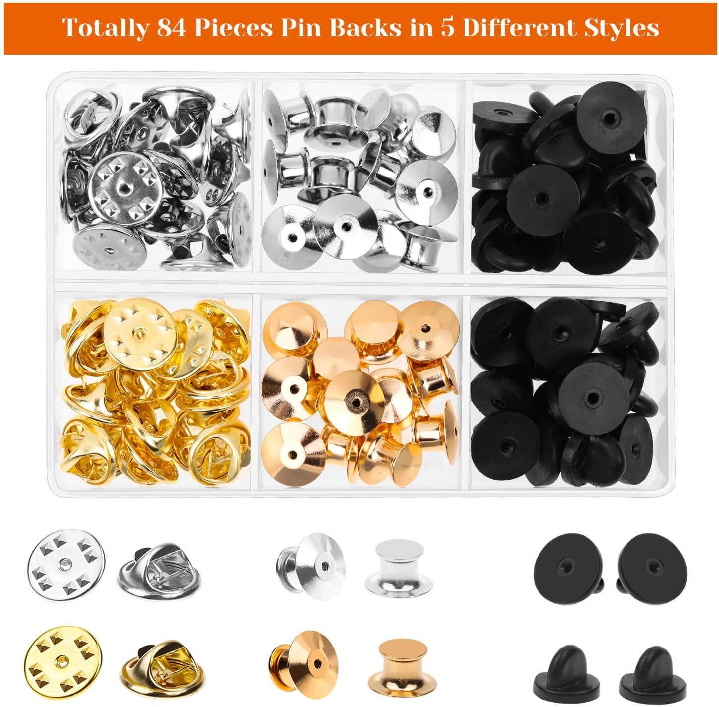 30/50 Pieces Pin Backs, Locking Pin Backs for Enamel Pins, Metal