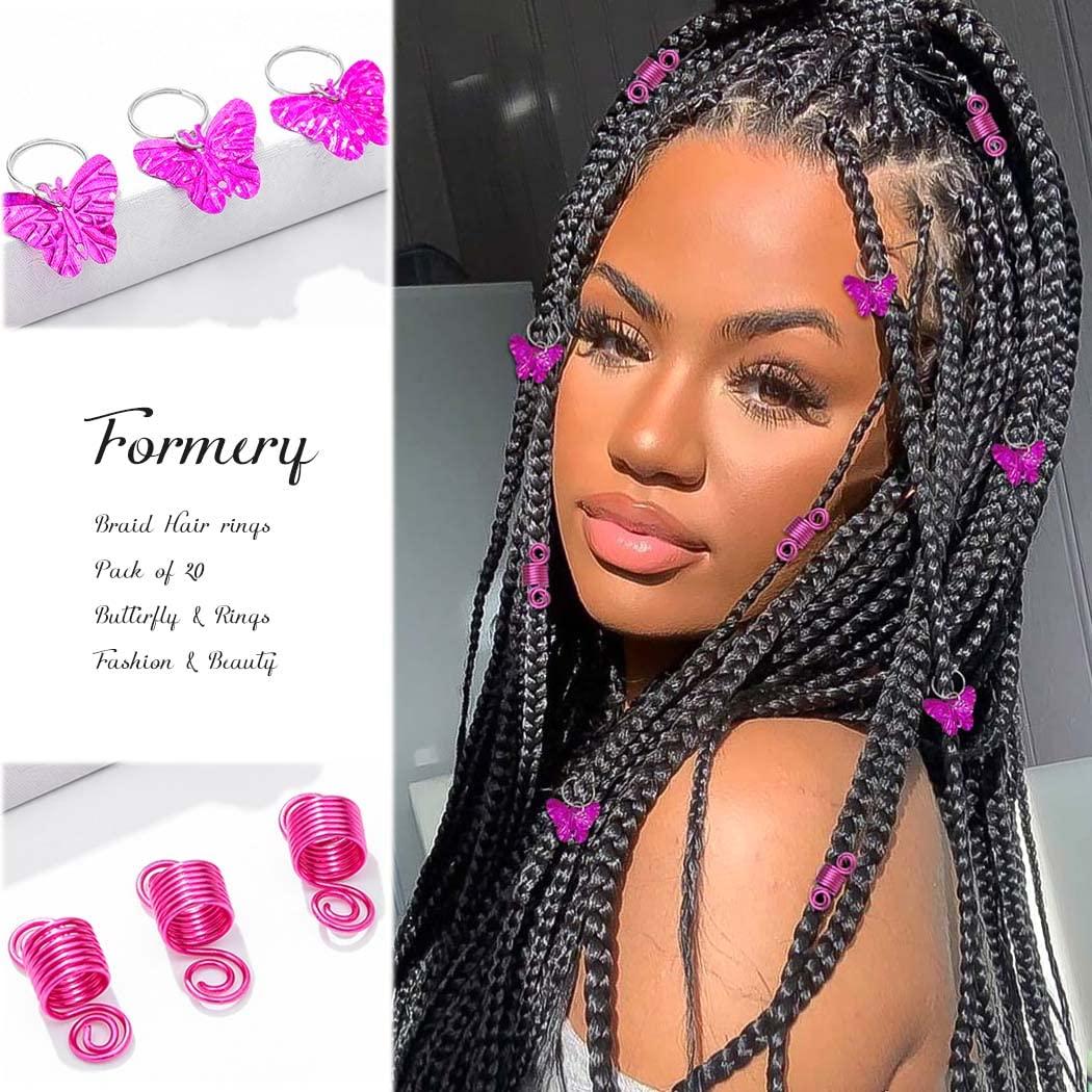 Formery Butterfly Hair Jewels for Braids Pink Butterflies Spiral