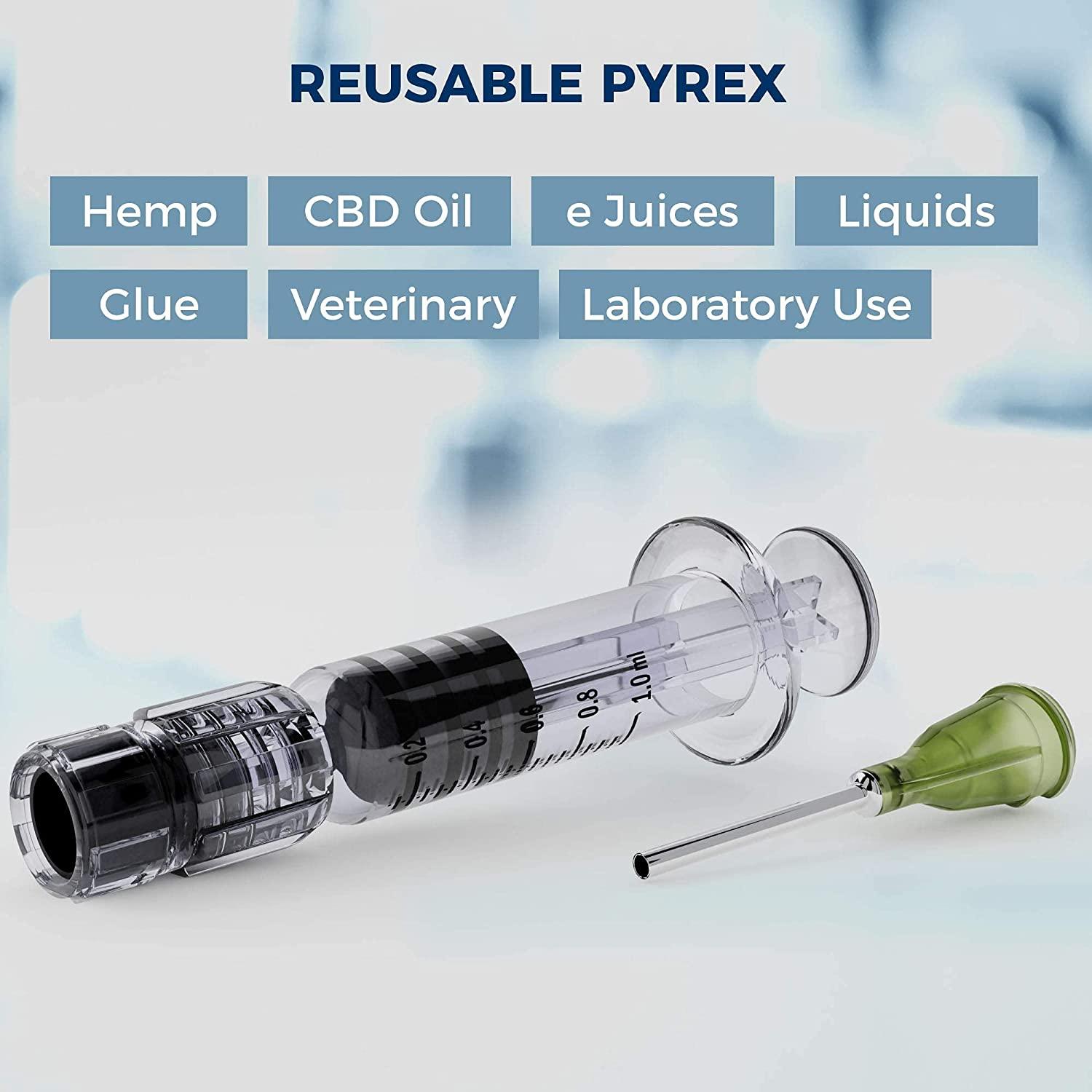 MyMed 10 Pack Borosilicate Glass Luer Lock Syringe 1ml Capacity
