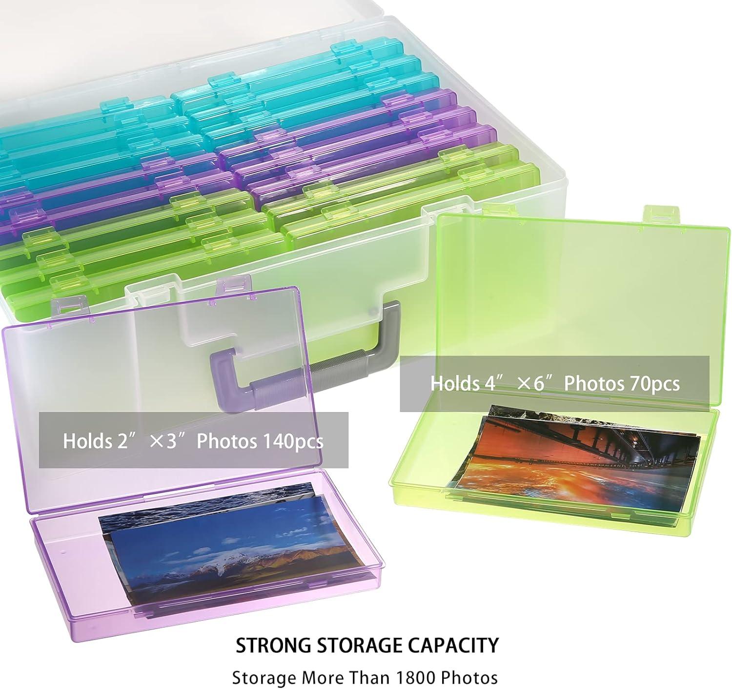 Photo Storage Box 4x6 18 Inner Extra Large Organizer Acid-Free Photo Keeper  Storage Case Plastic Craft Storage Box for Stickers Stamps Seeds (Clear 18  Boxes) Auction